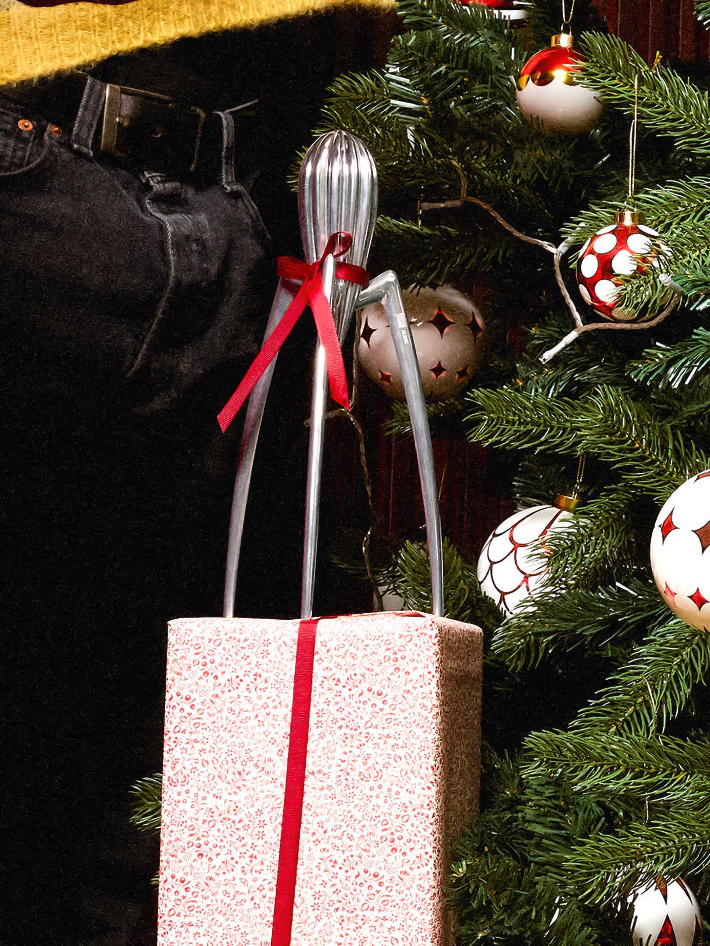 Delight diamond checks glass bauble, set of 2 ornaments