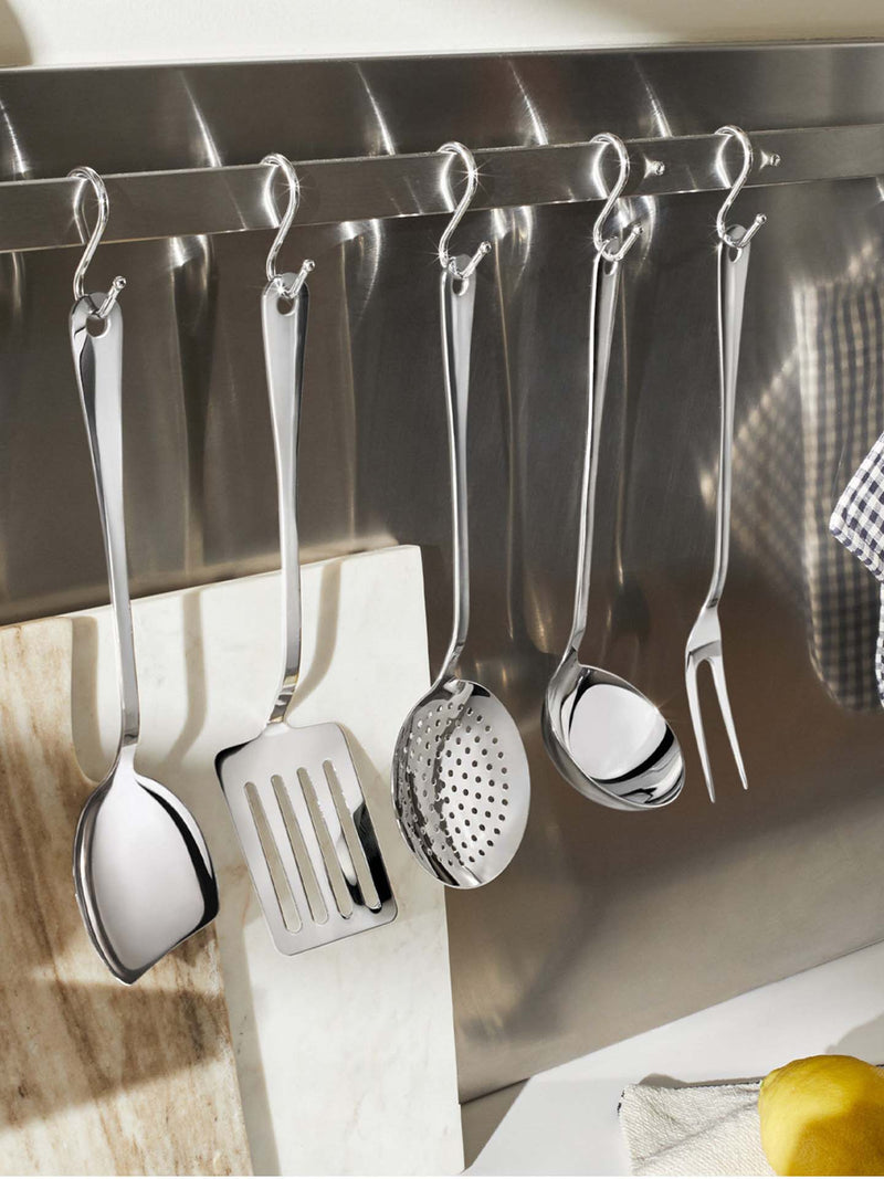 AJM19 spaghetti server, mirror polished steel