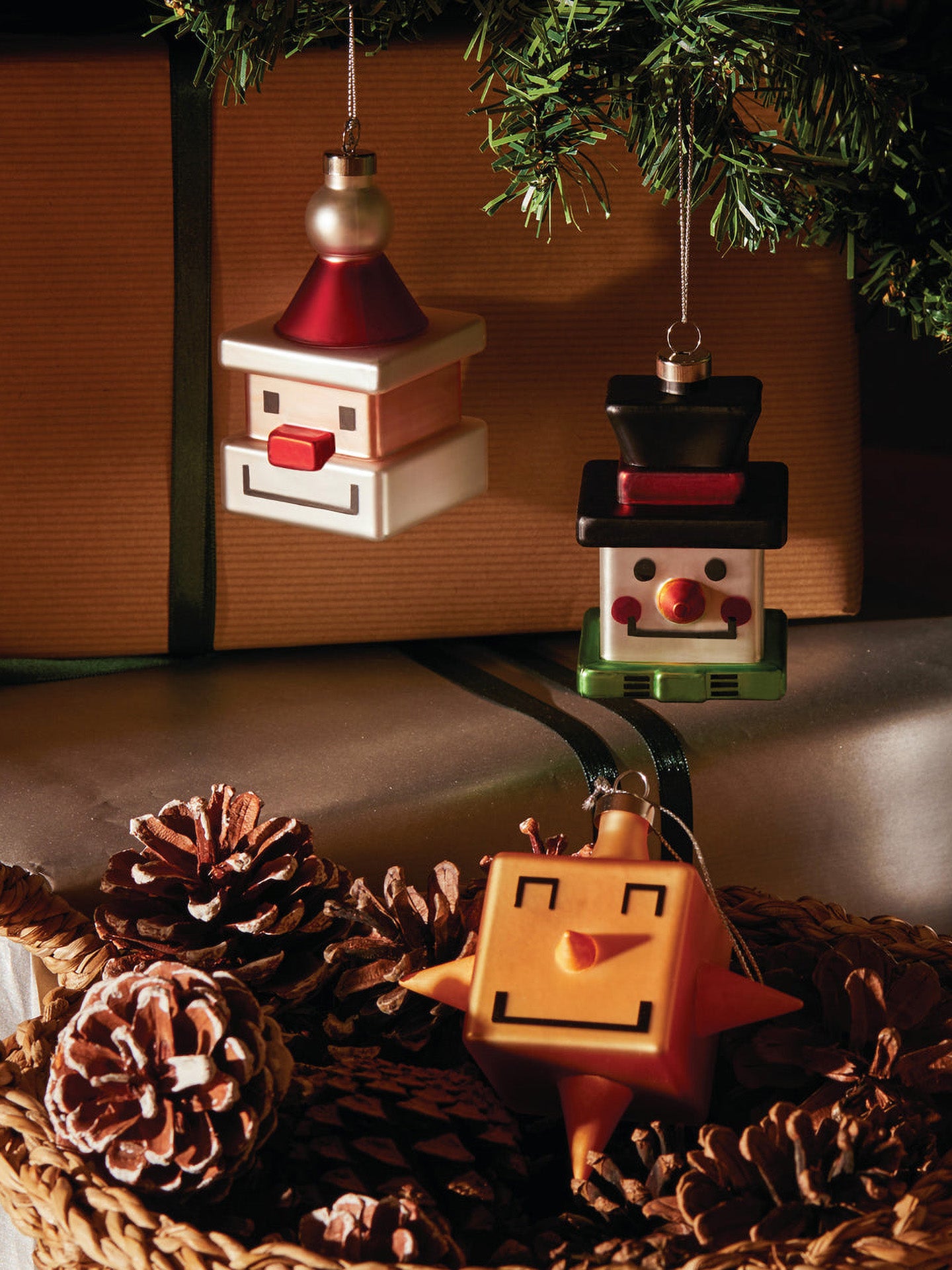 Santa cube Christmas ornament