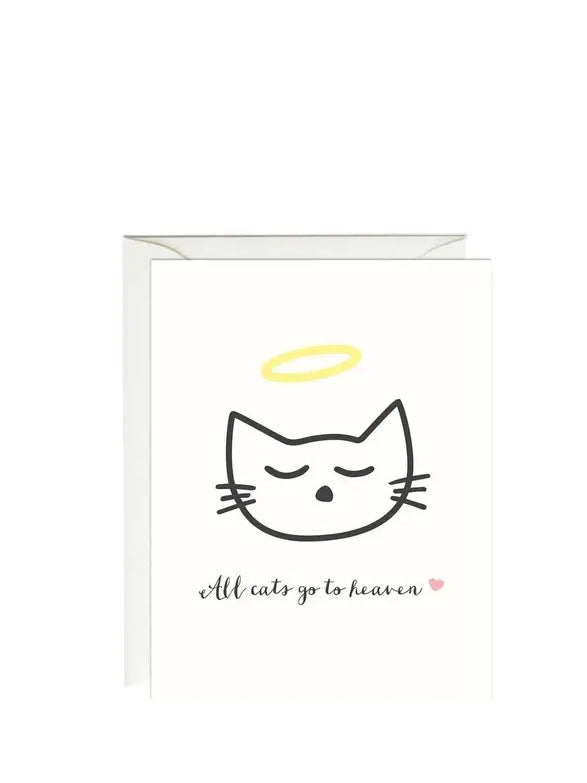 All Cats Go To Heaven Card - Sympathy card