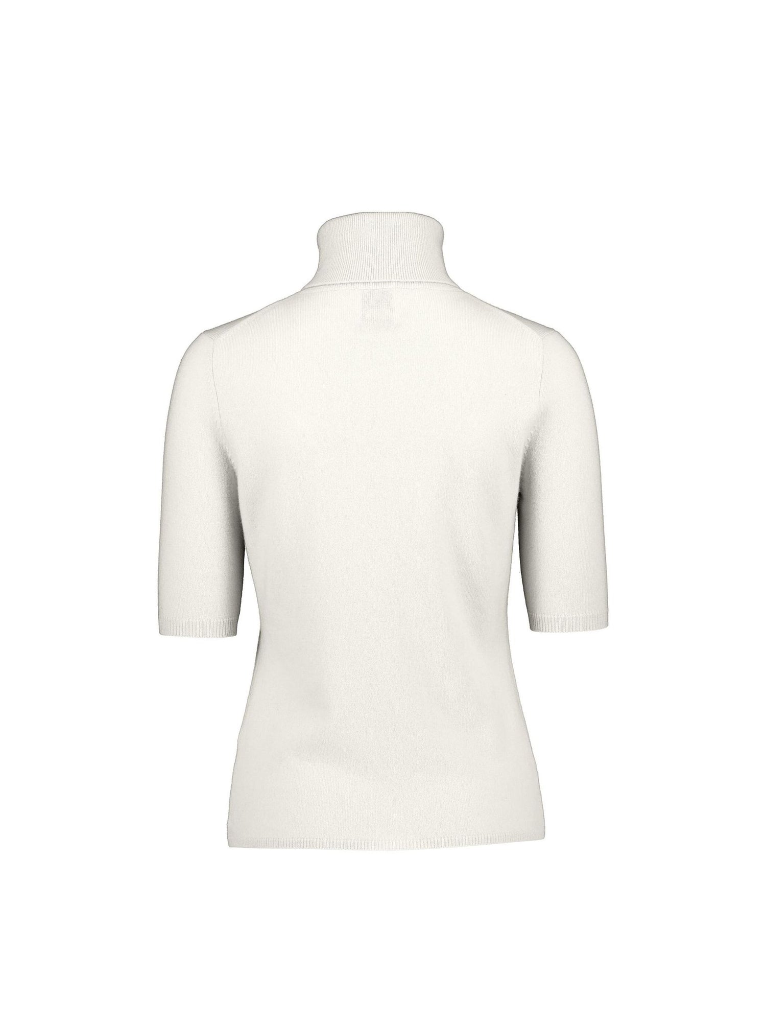 Cashmere turtleneck sweater half sleeves, cream