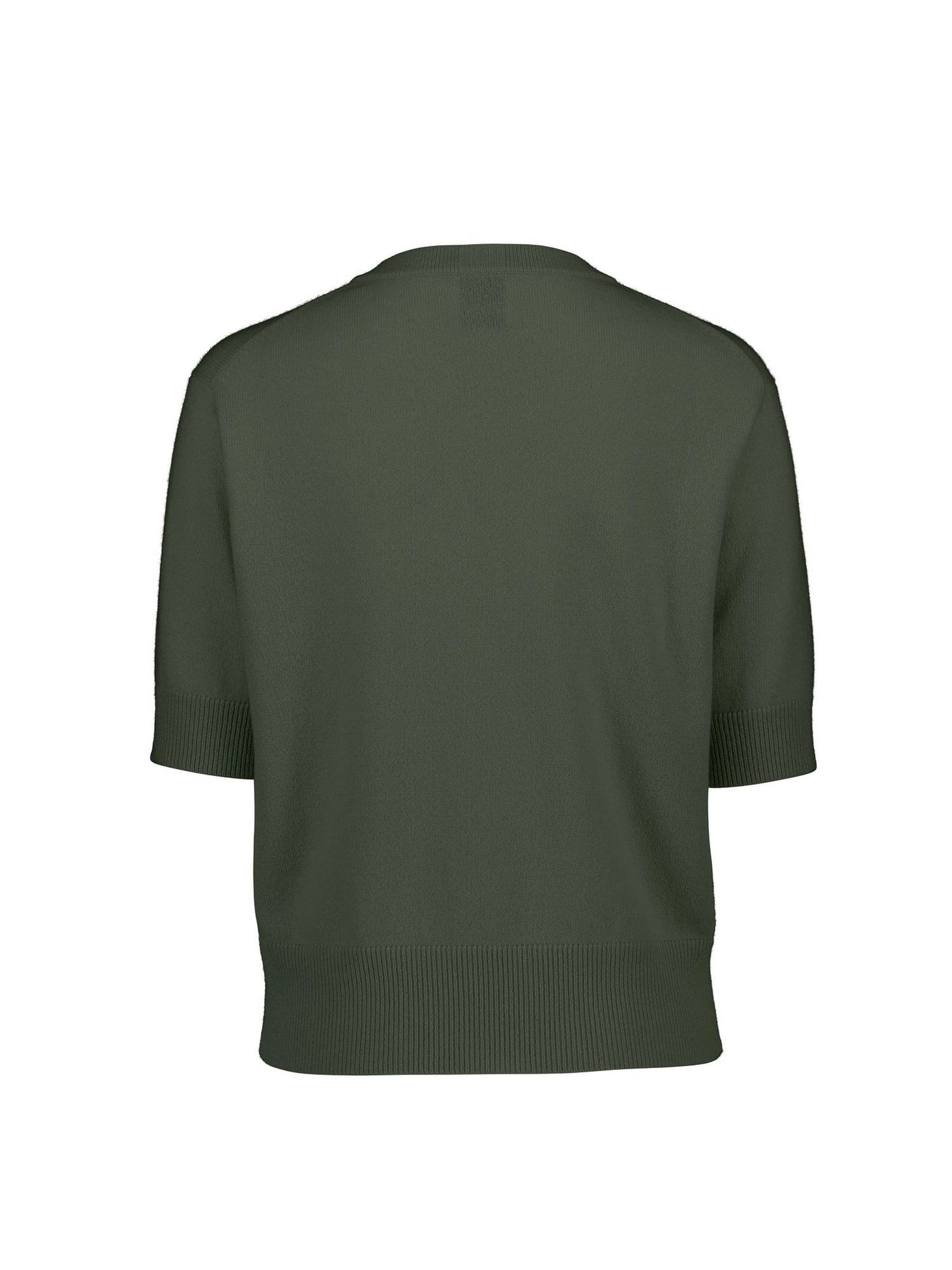 Crew neck cashmere sweater short sleeves, dusty green