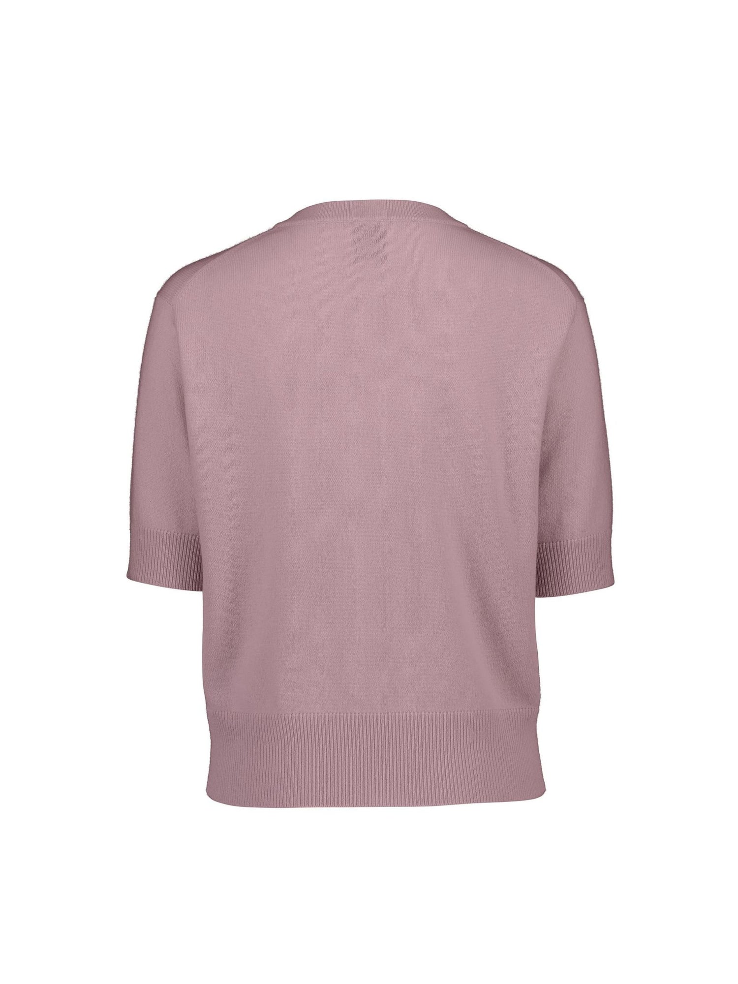 Crew neck cashmere sweater half sleeves, dusty lilac