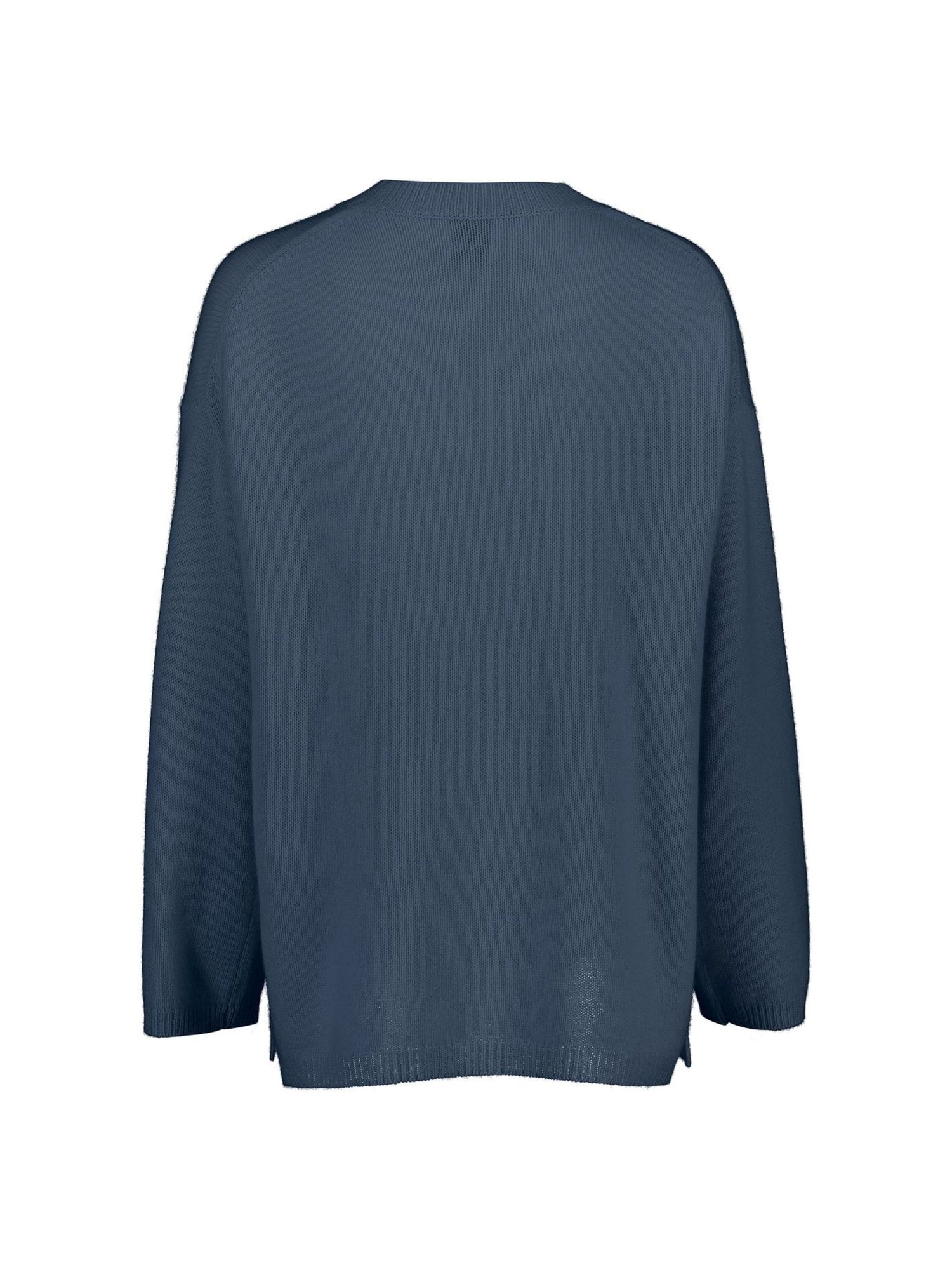 Crewneck cashmere sweater, steel blue