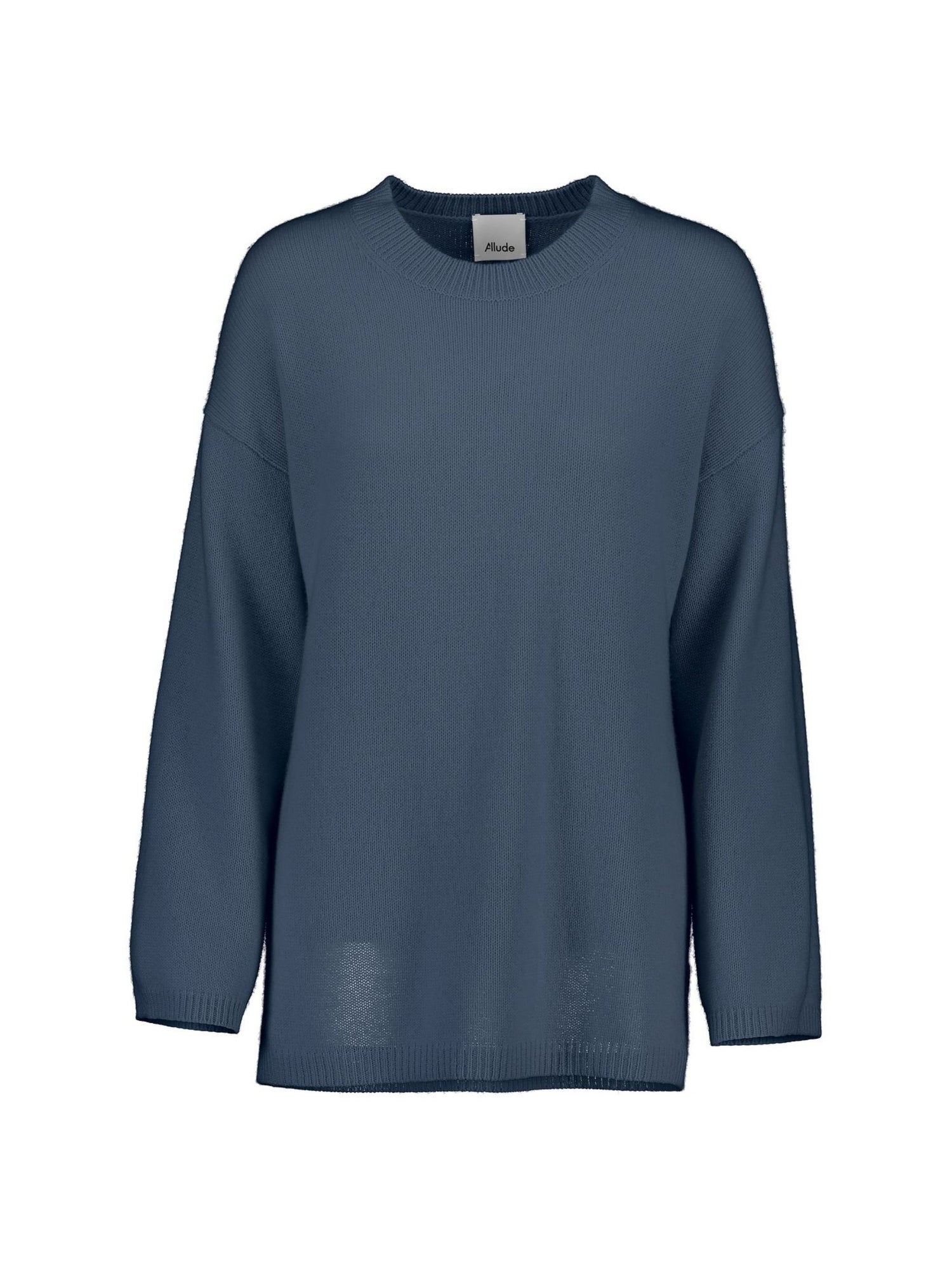 Crewneck cashmere sweater, steel blue