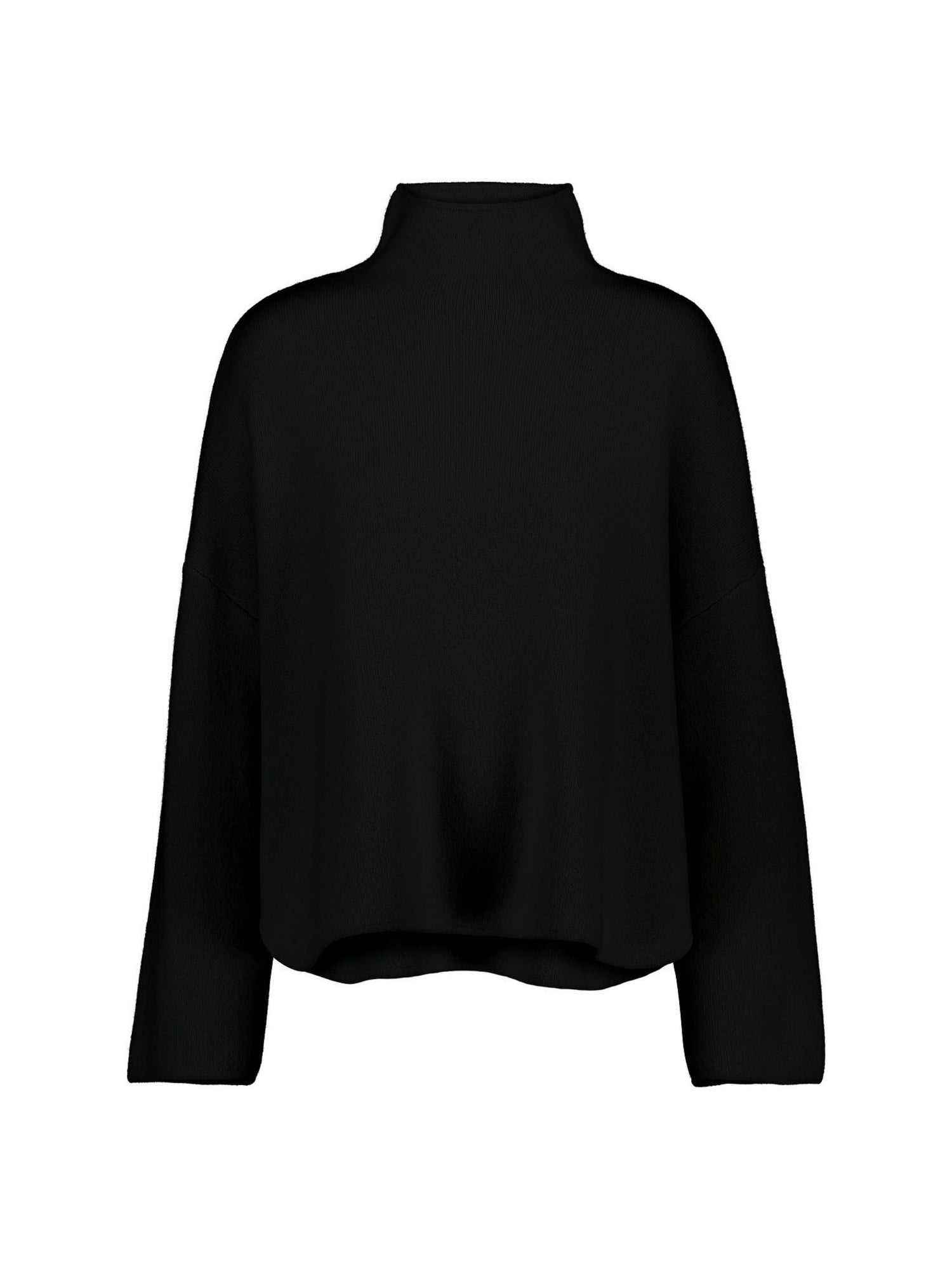 Mockneck cashmere sweater, black