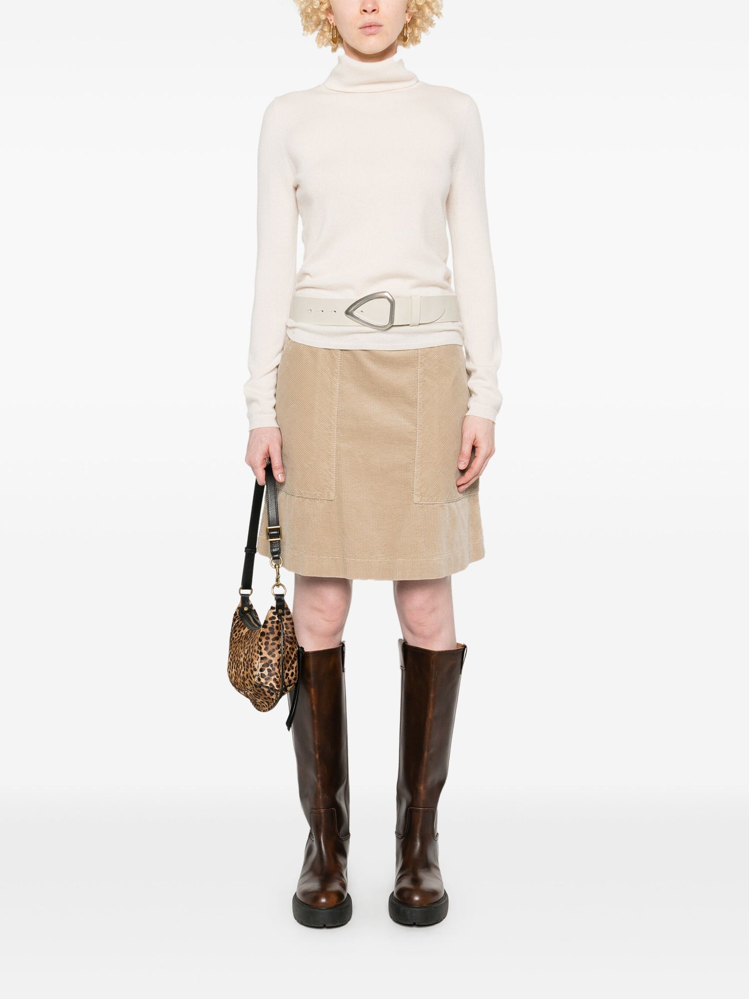 Turtleneck cashmere sweater, cream