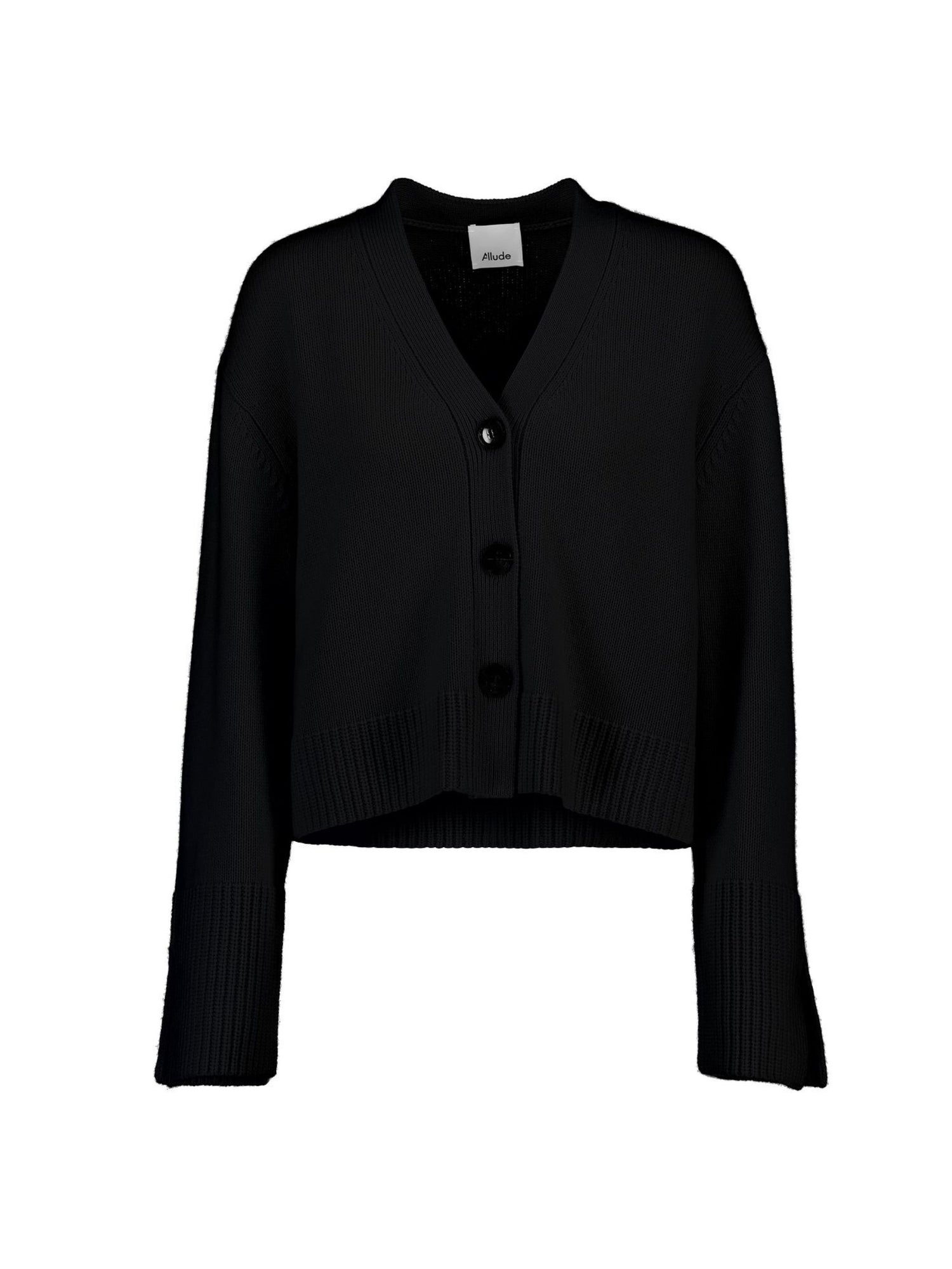 V-neck cashmere cardigan, black