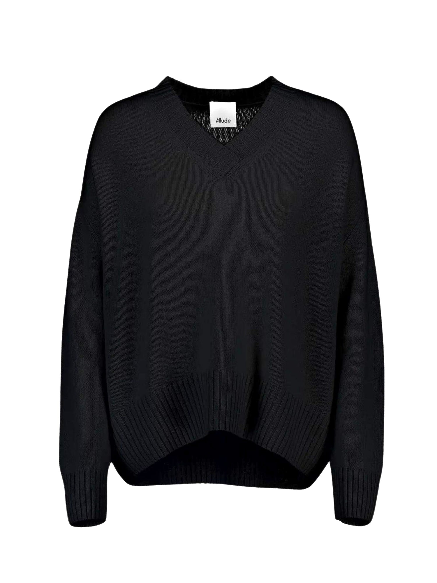 V-neck cashmere sweater, black