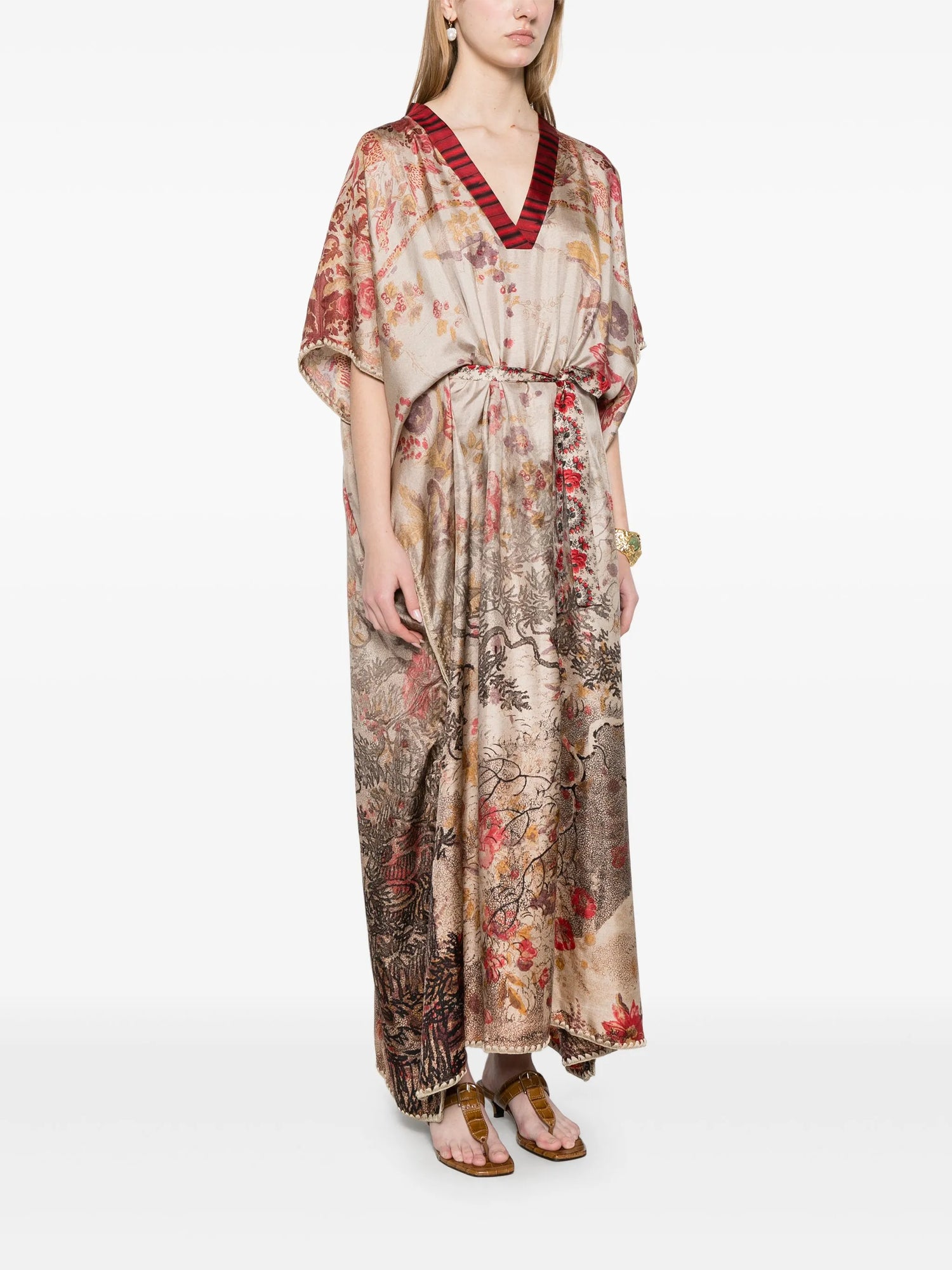 Aloe silk kaftan dress