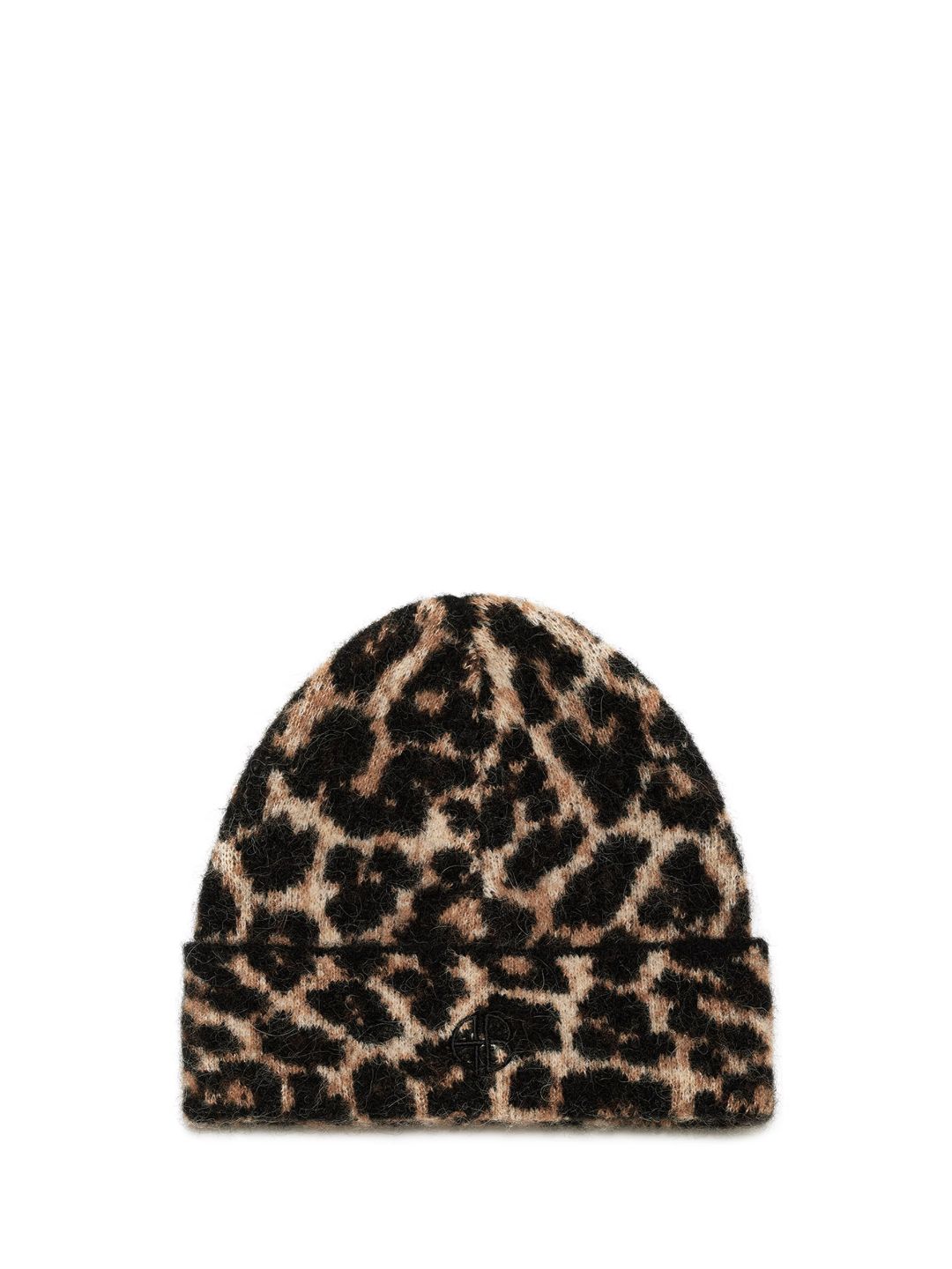 Elia leopard beanie, black/brown
