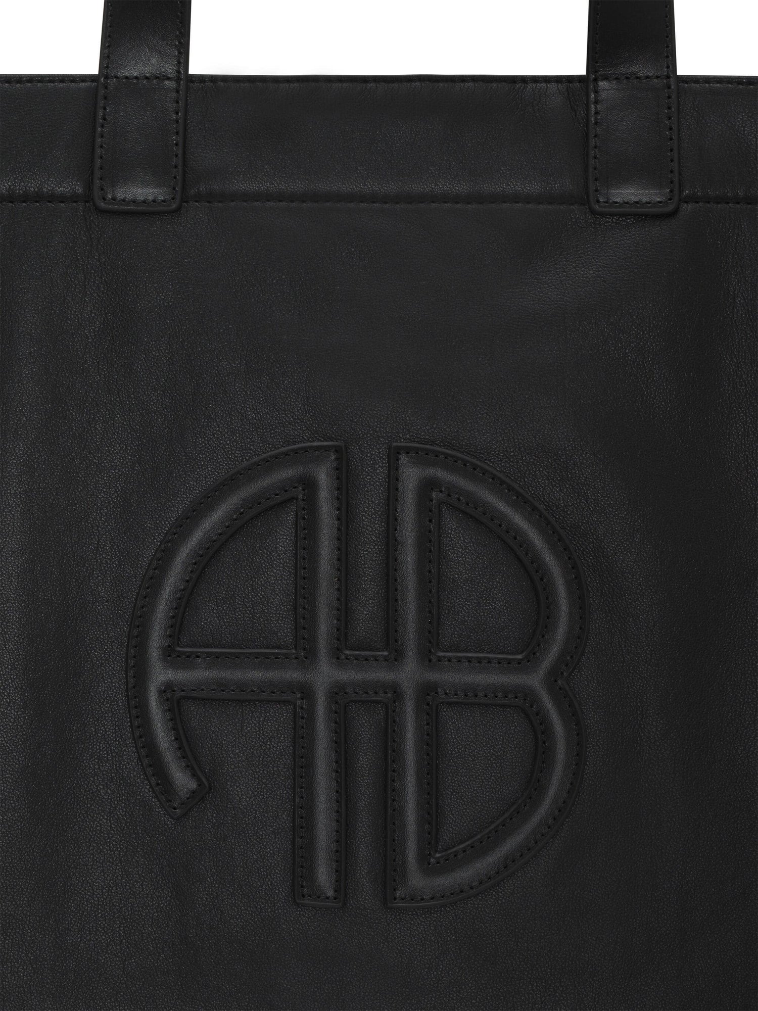 LARGE RIO TOTE, BLACK RECYCLED LEATHER