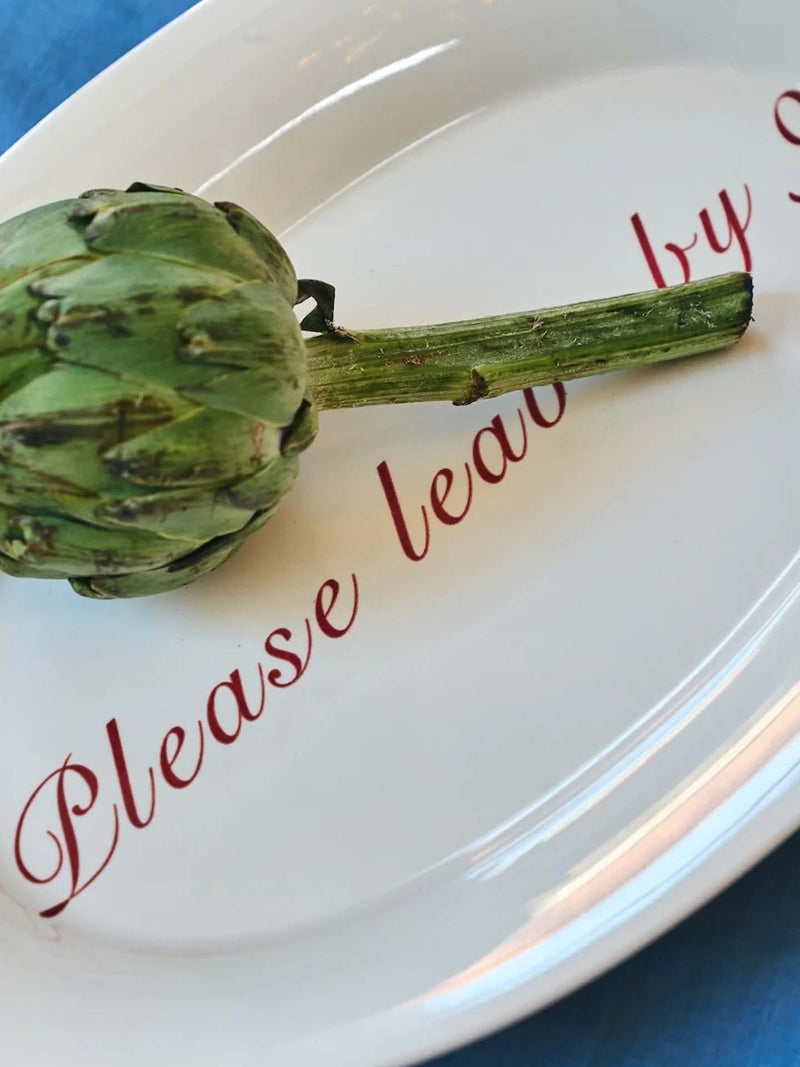 Please leave by 9 serving platter
