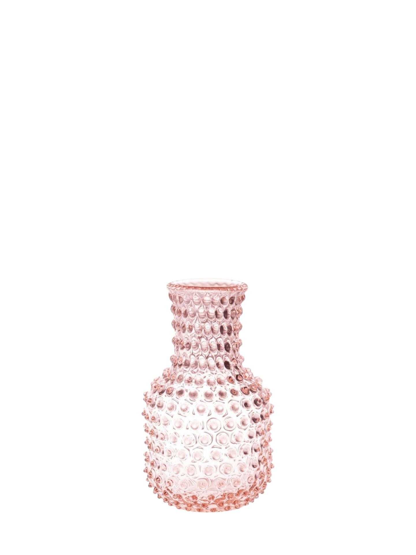 Hobnail square jug, rose pink