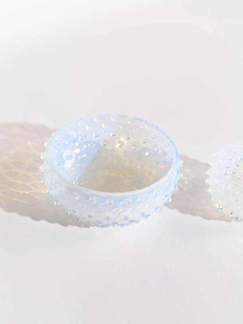 Opaline hobnail bowl (23 cm), creamy white