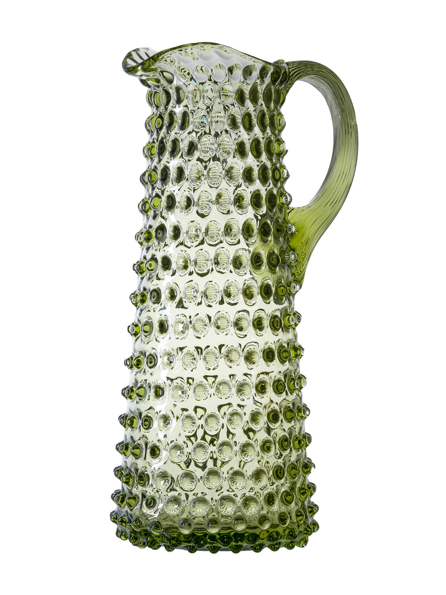 Olive Green Eiffel Hobnail Jug 1L