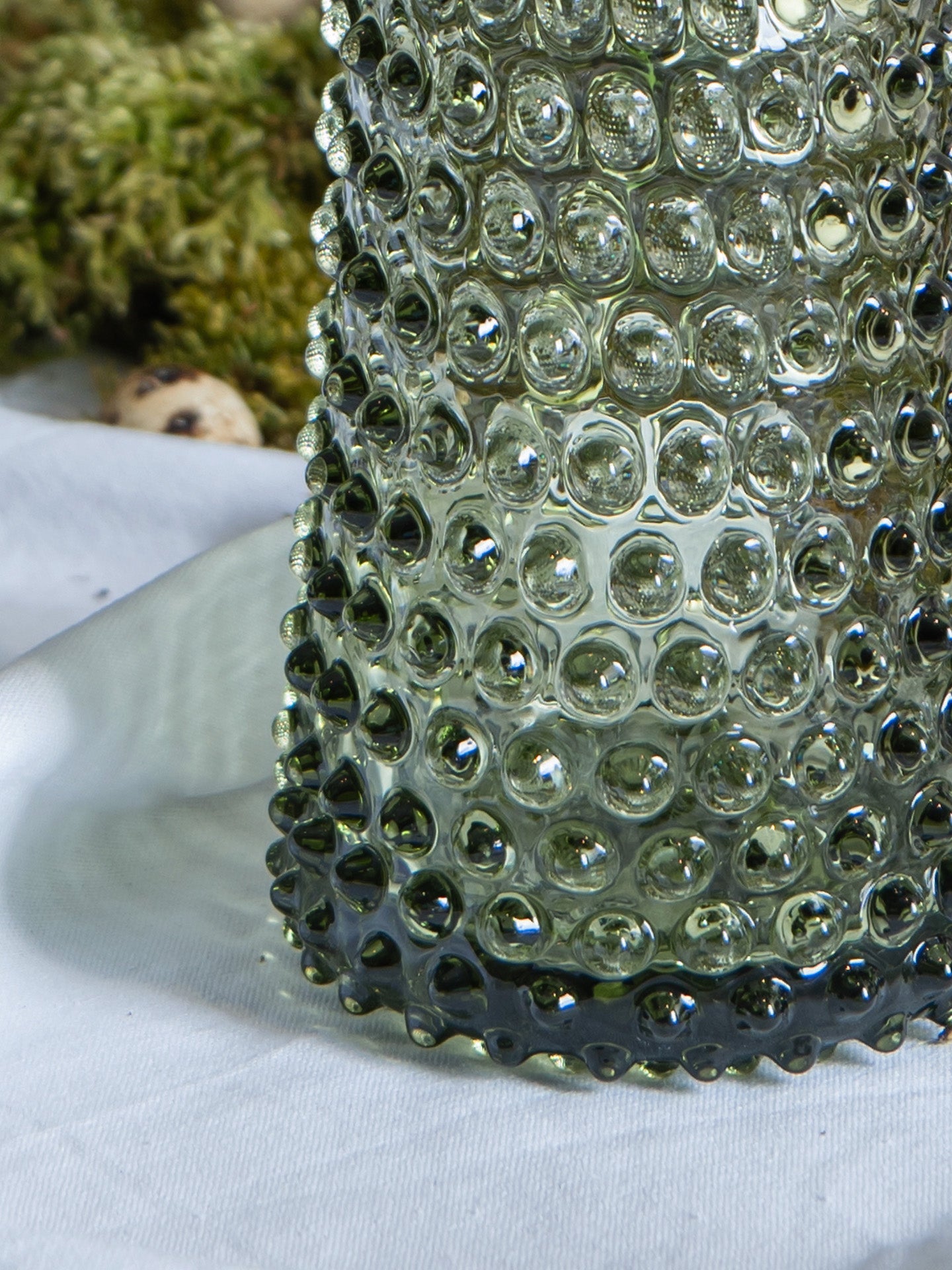 Olive Green Eiffel Hobnail Jug 1L