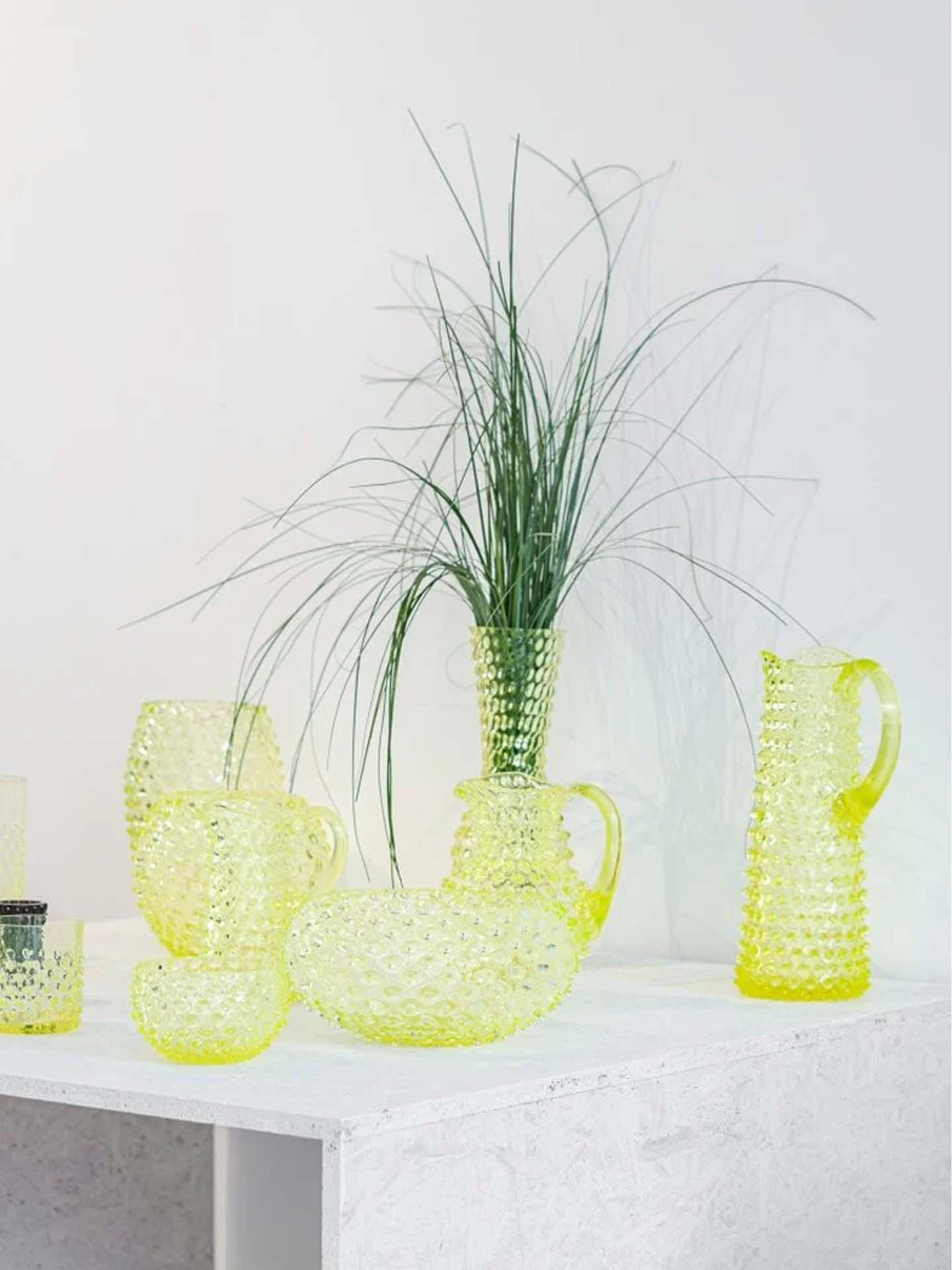 Eiffel Hobnail jug (1L), neon citrine yellow