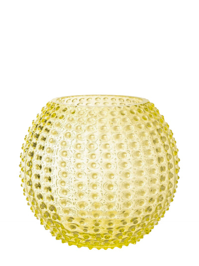 Large Globe hobnail vase, citron yellow (24cm)