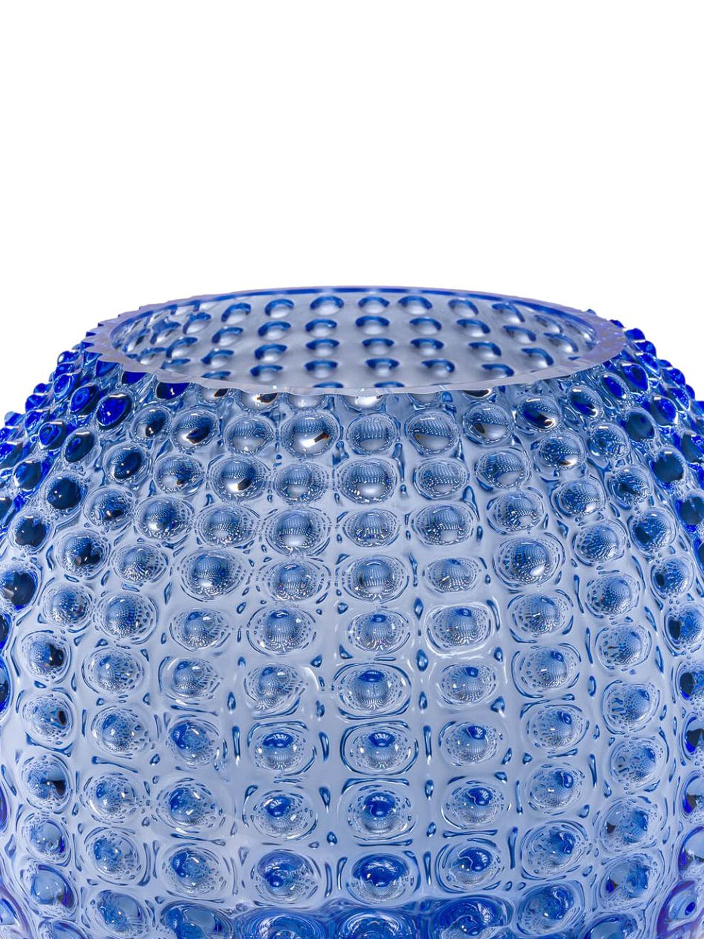 Large Globe hobnail vase, light blue (24cm)
