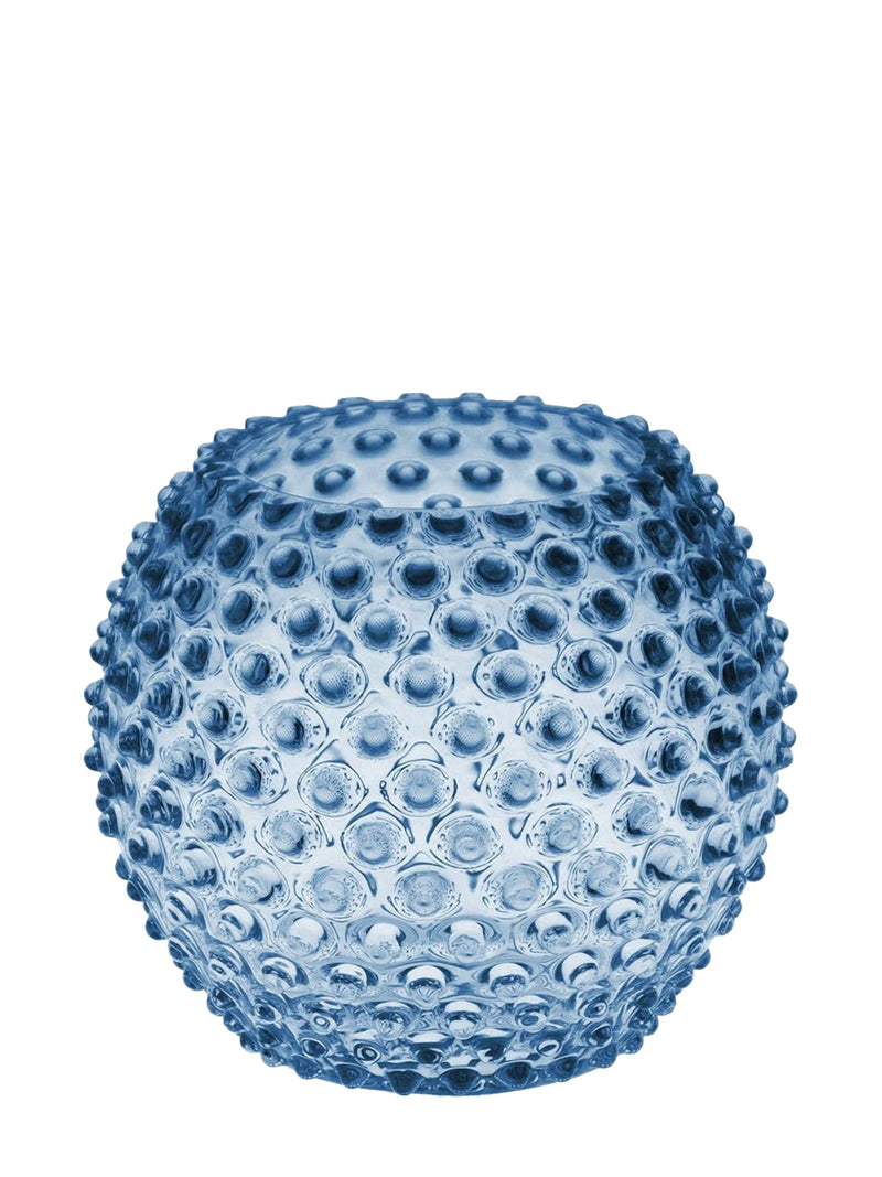 Small Globe hobnail vase, smoke blue (18cm)