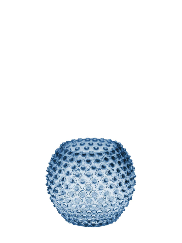 Small Globe hobnail vase, smoke blue (18cm)