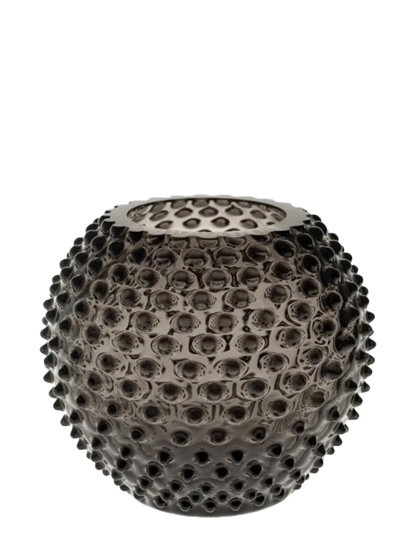 Small Globe hobnail vase, smoke black (18 cm)