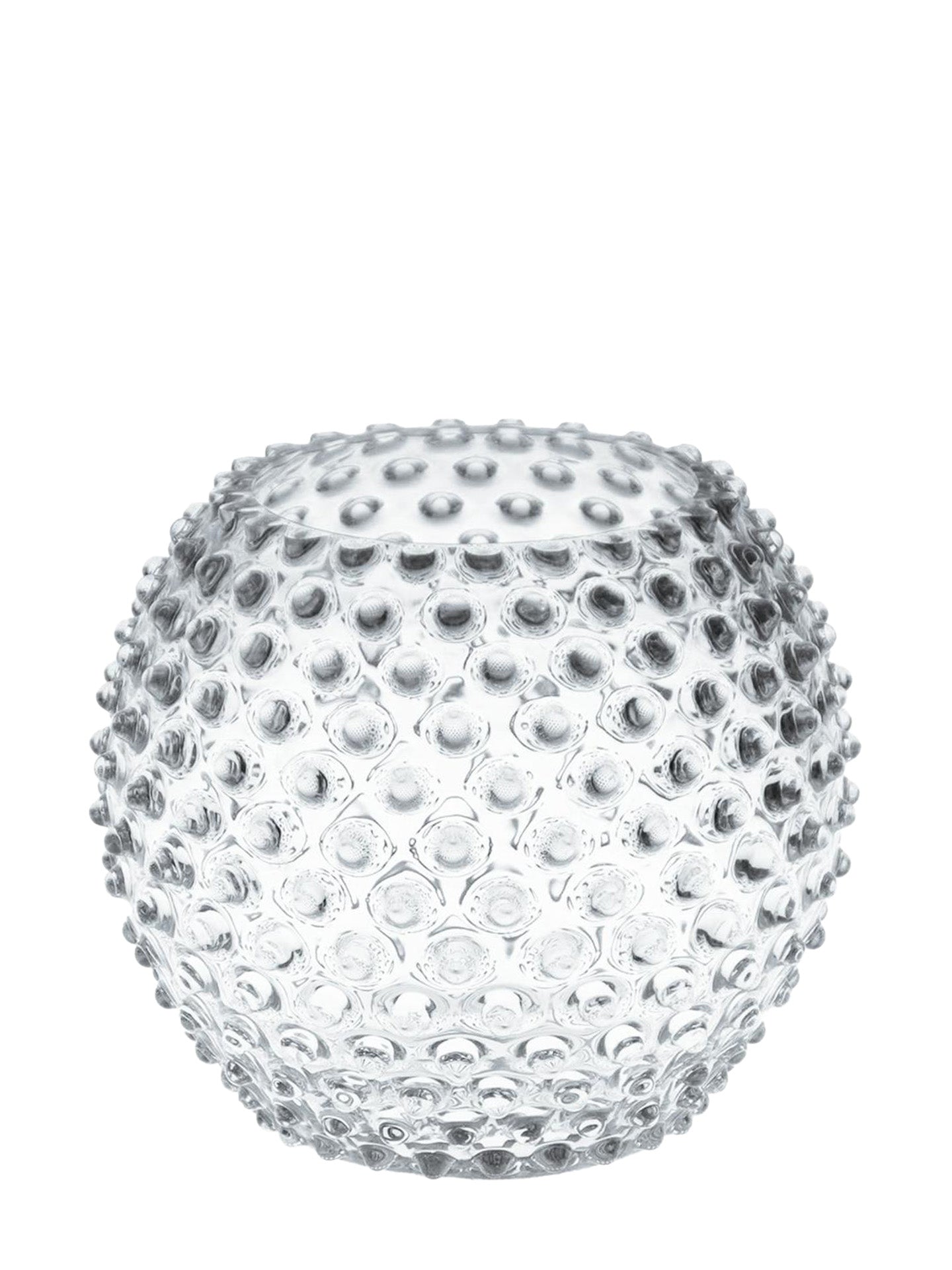 Small Globe hobnail vase, crystal clear (18cm)