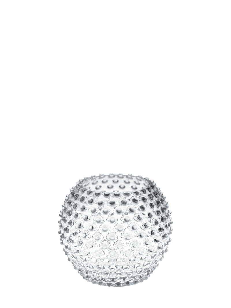 Small Globe hobnail vase, crystal clear (18cm)
