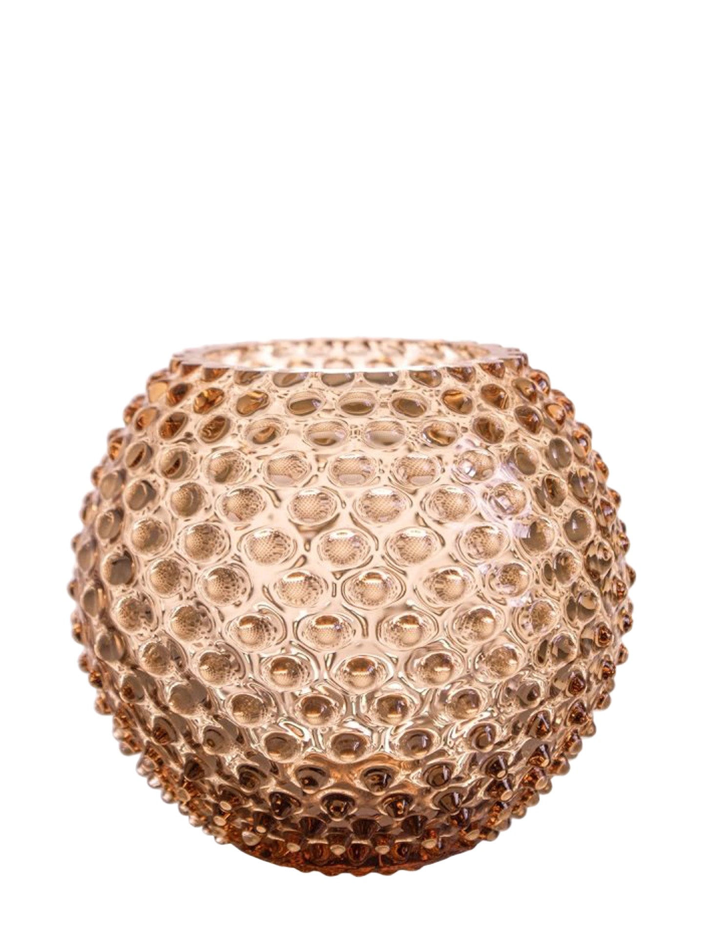 Small Globe hobnail vase, brown (18cm)