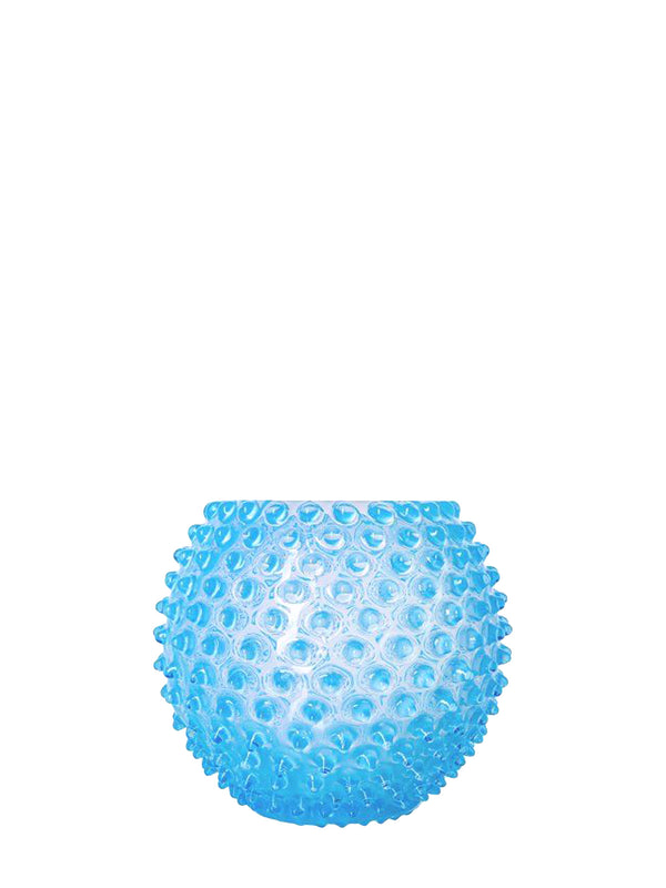 Small Globe hobnail vase, pastel blue opaline (18cm)