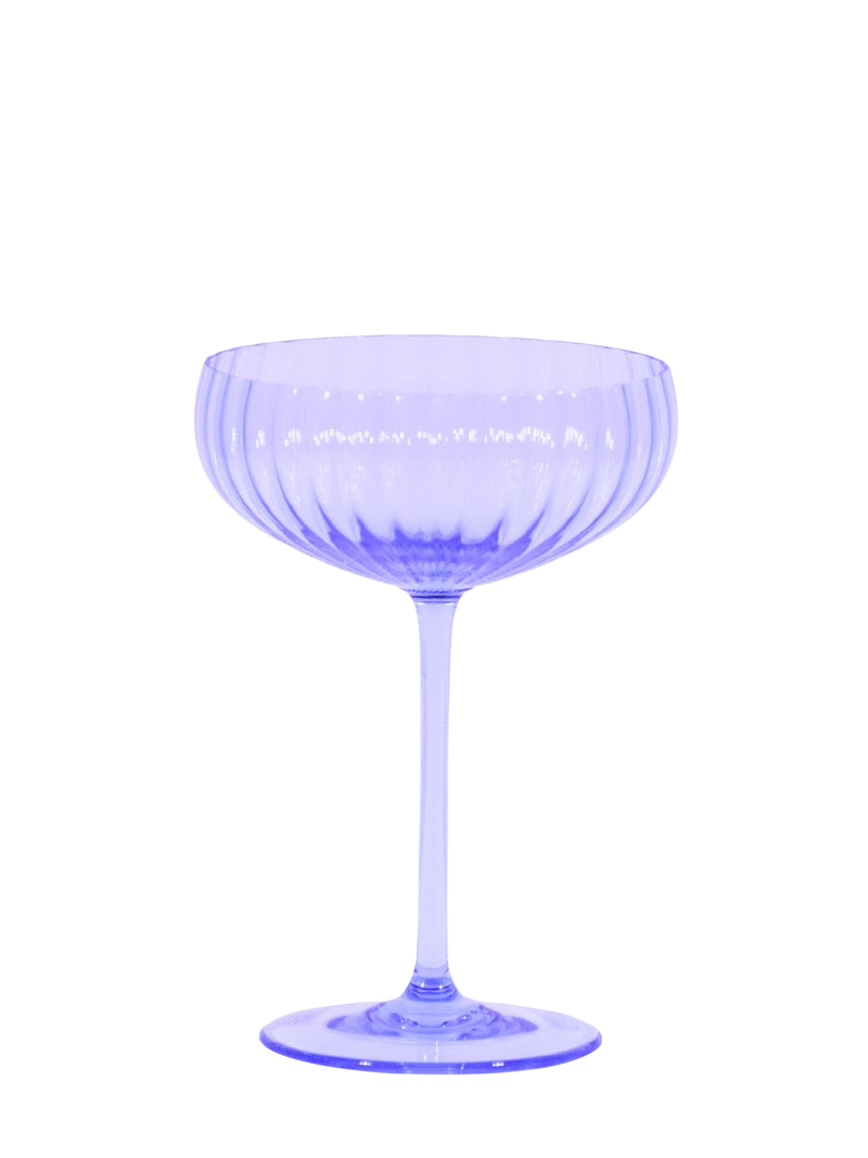 The Danish brand Anna von Lipa has created fantastic champagne coupe in periwinkle blue Lilla Alex.