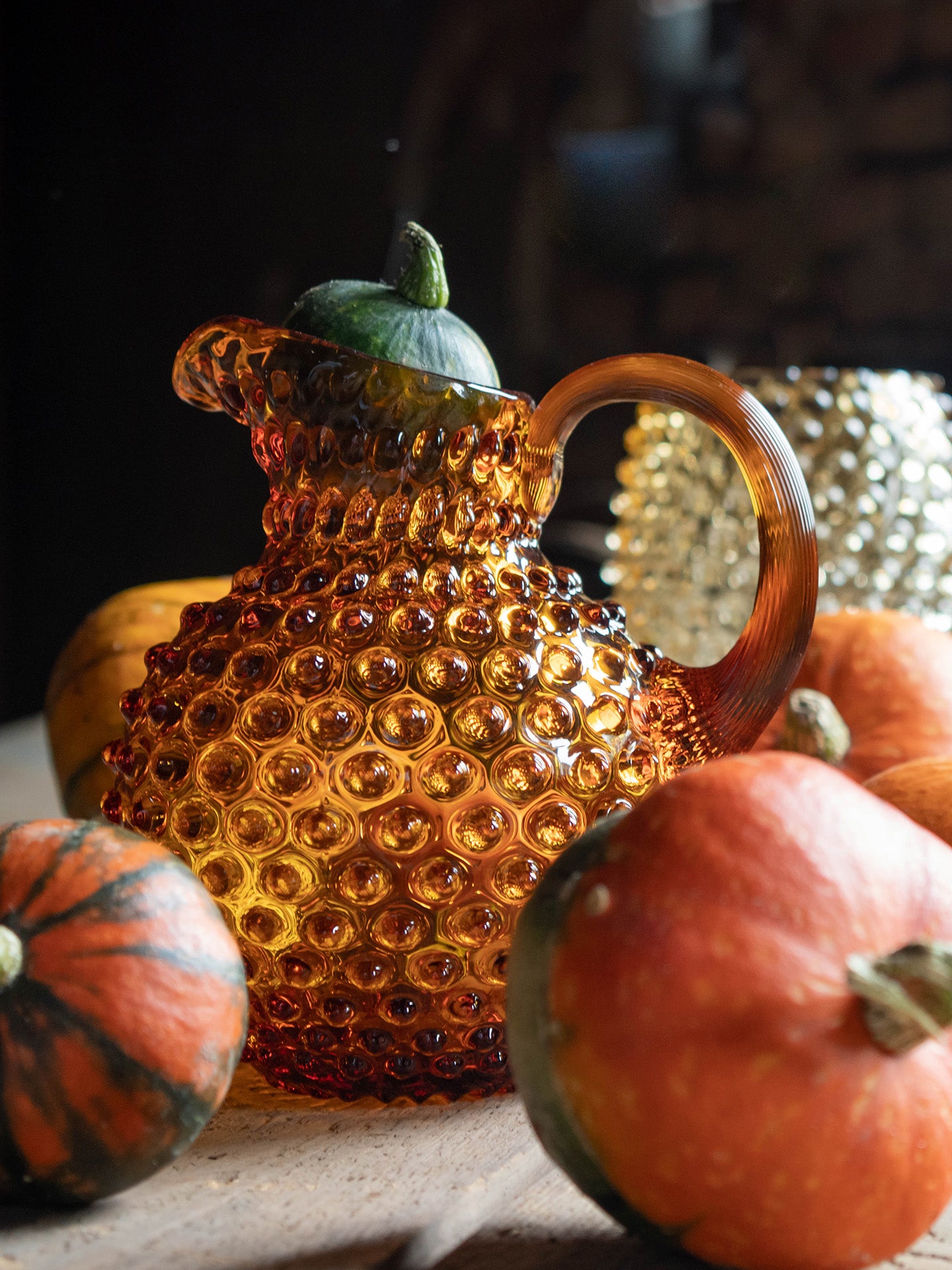 Paris hobnail jug 2 L, Dark amber