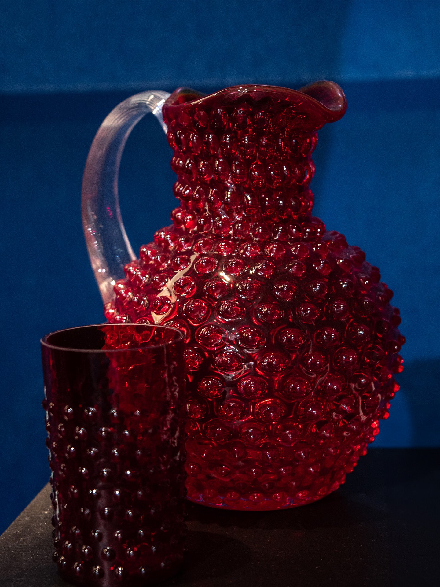 Paris Hobnail Jug 2 L, Garnet red