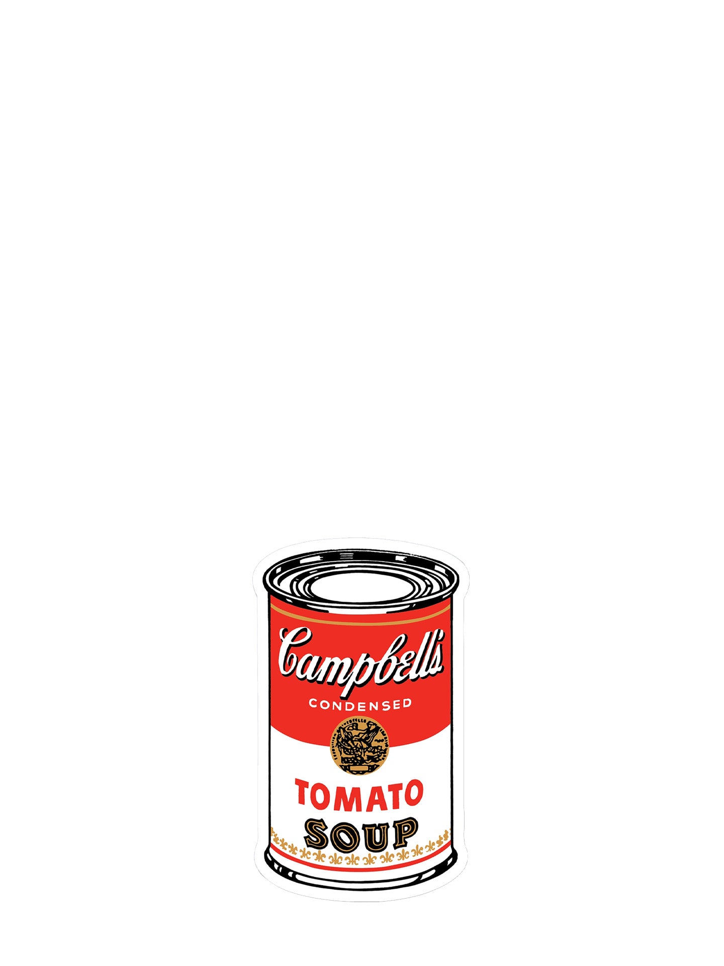 Large Campbell’s Soup Can by Andy Warhol die cut sticker