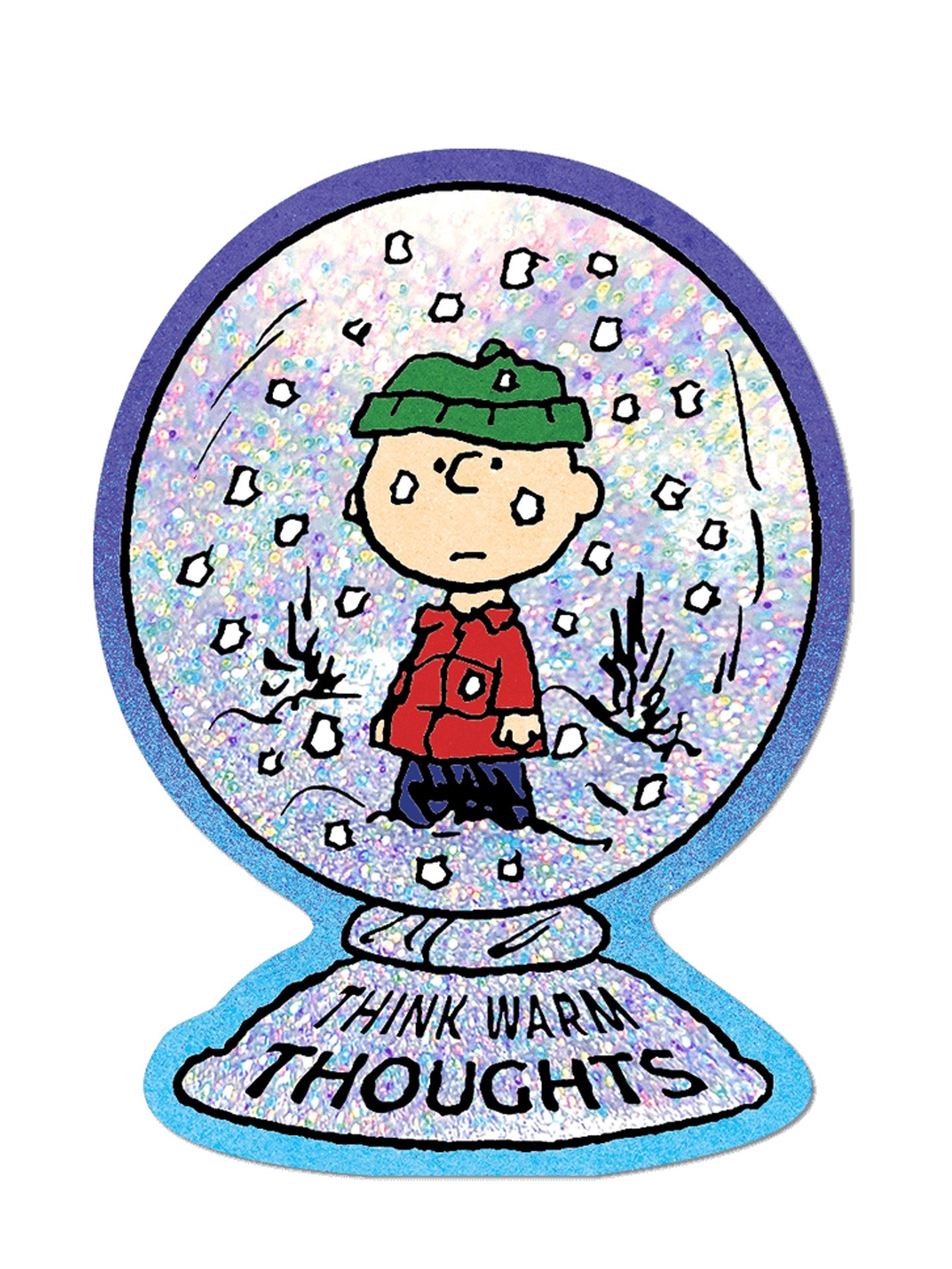 Think Warm Thoughts Charlie Brown die cut sticker