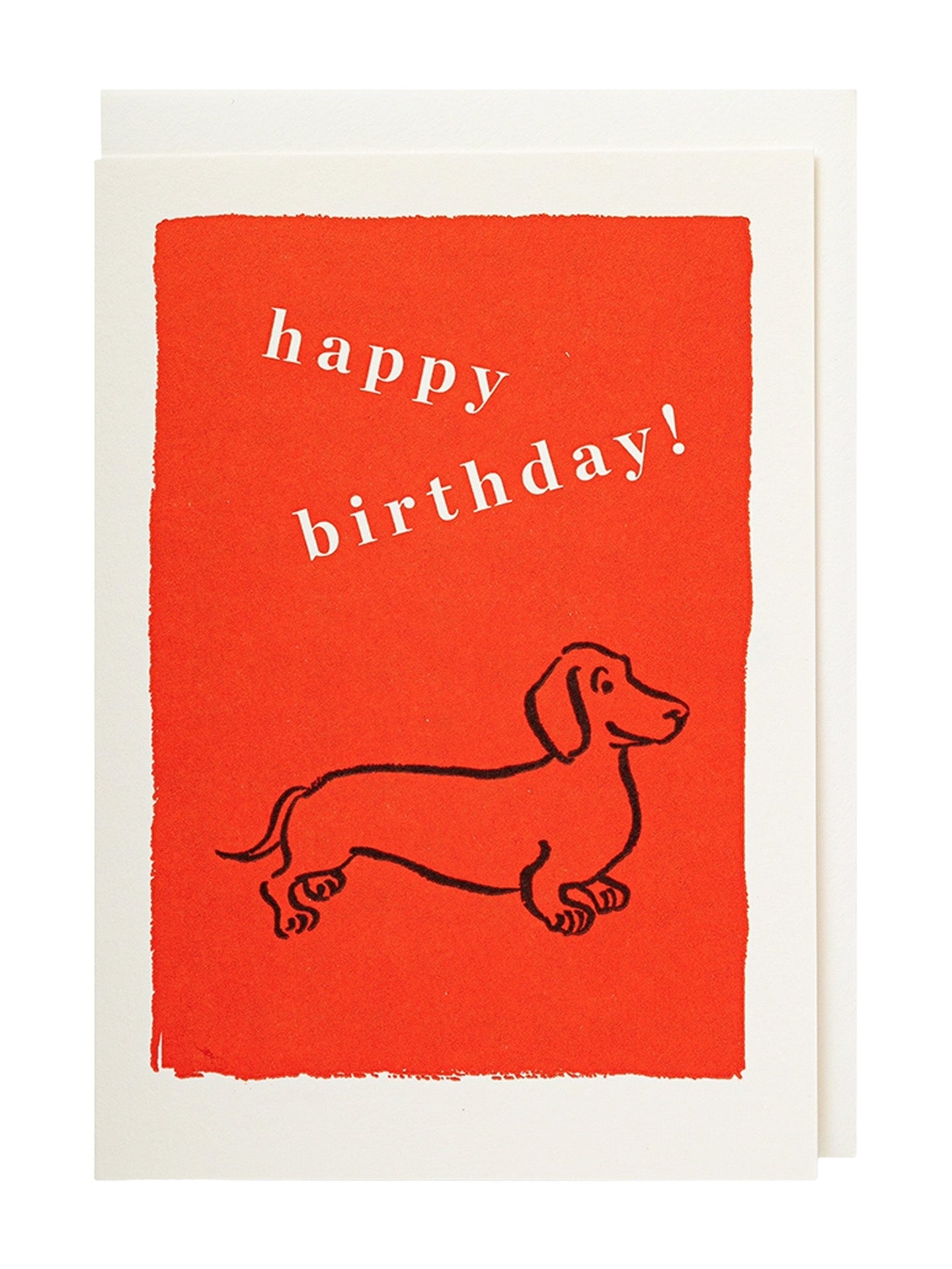 Red sausage dog mini birthday card