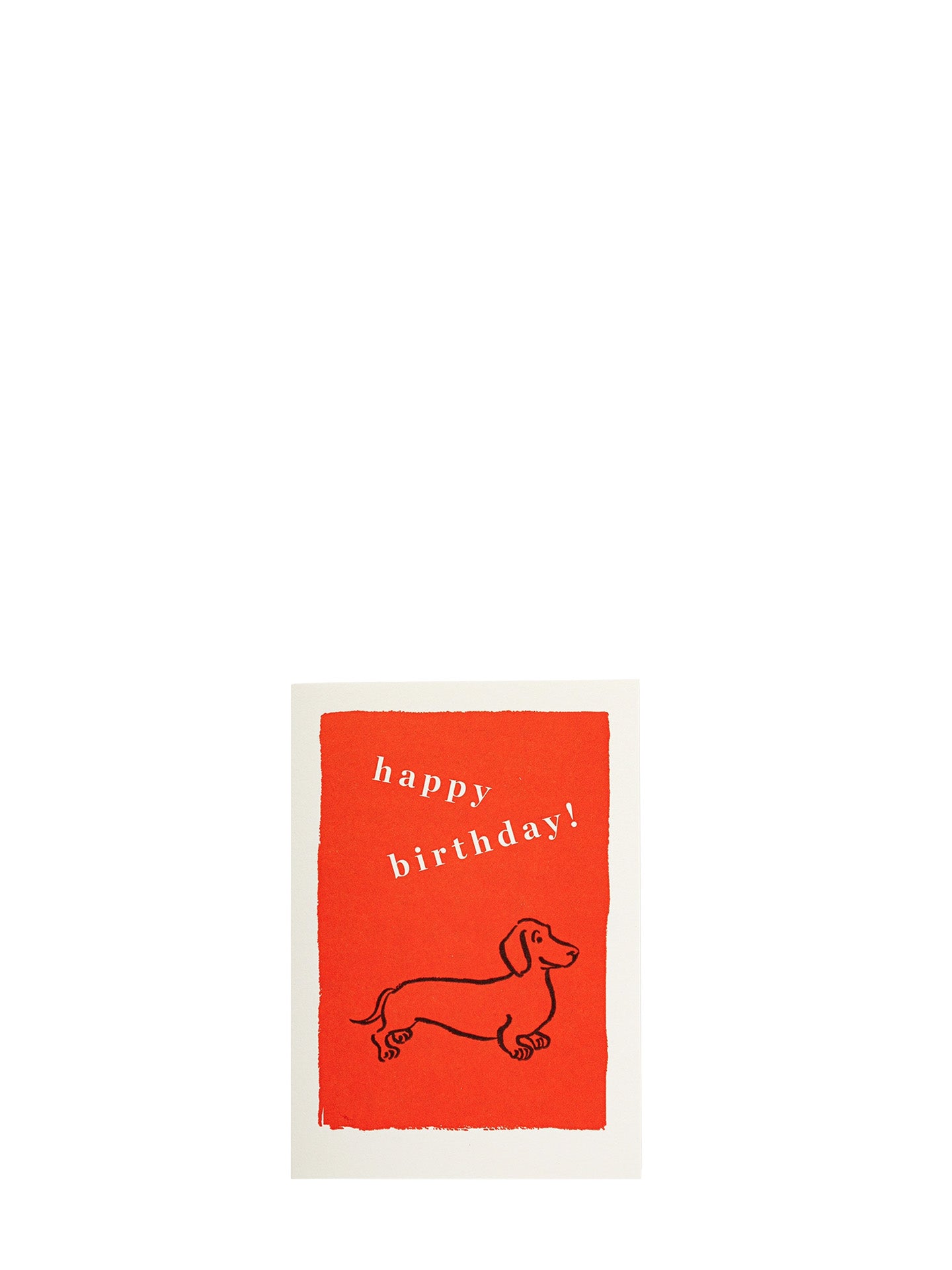 Red sausage dog mini birthday card