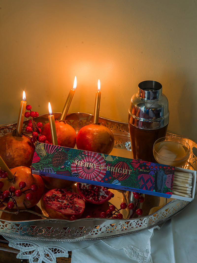 Merry & bright Christmas bauble extra long matches by Chase & Wonder