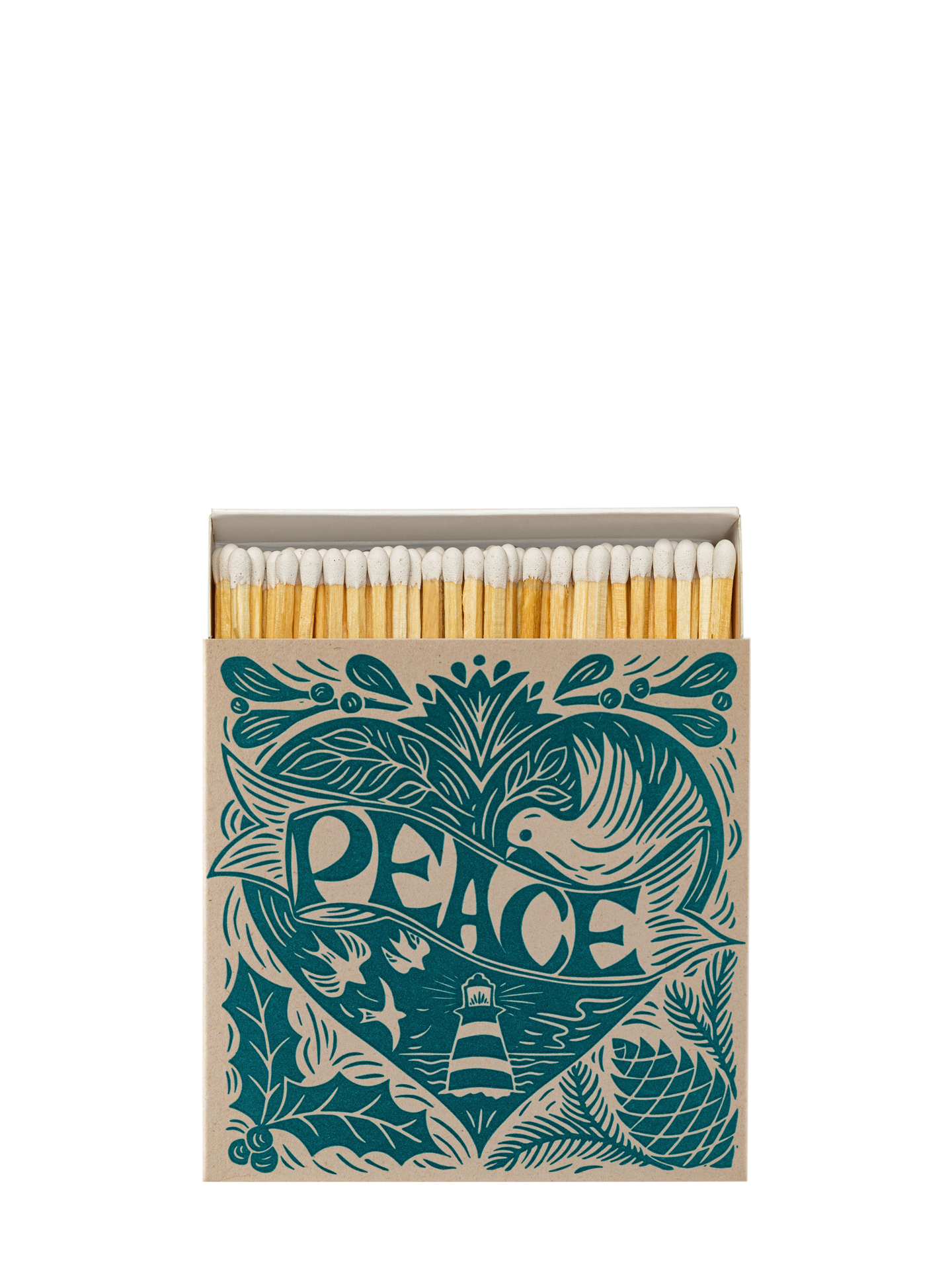 Christmas peace linocut matchbox