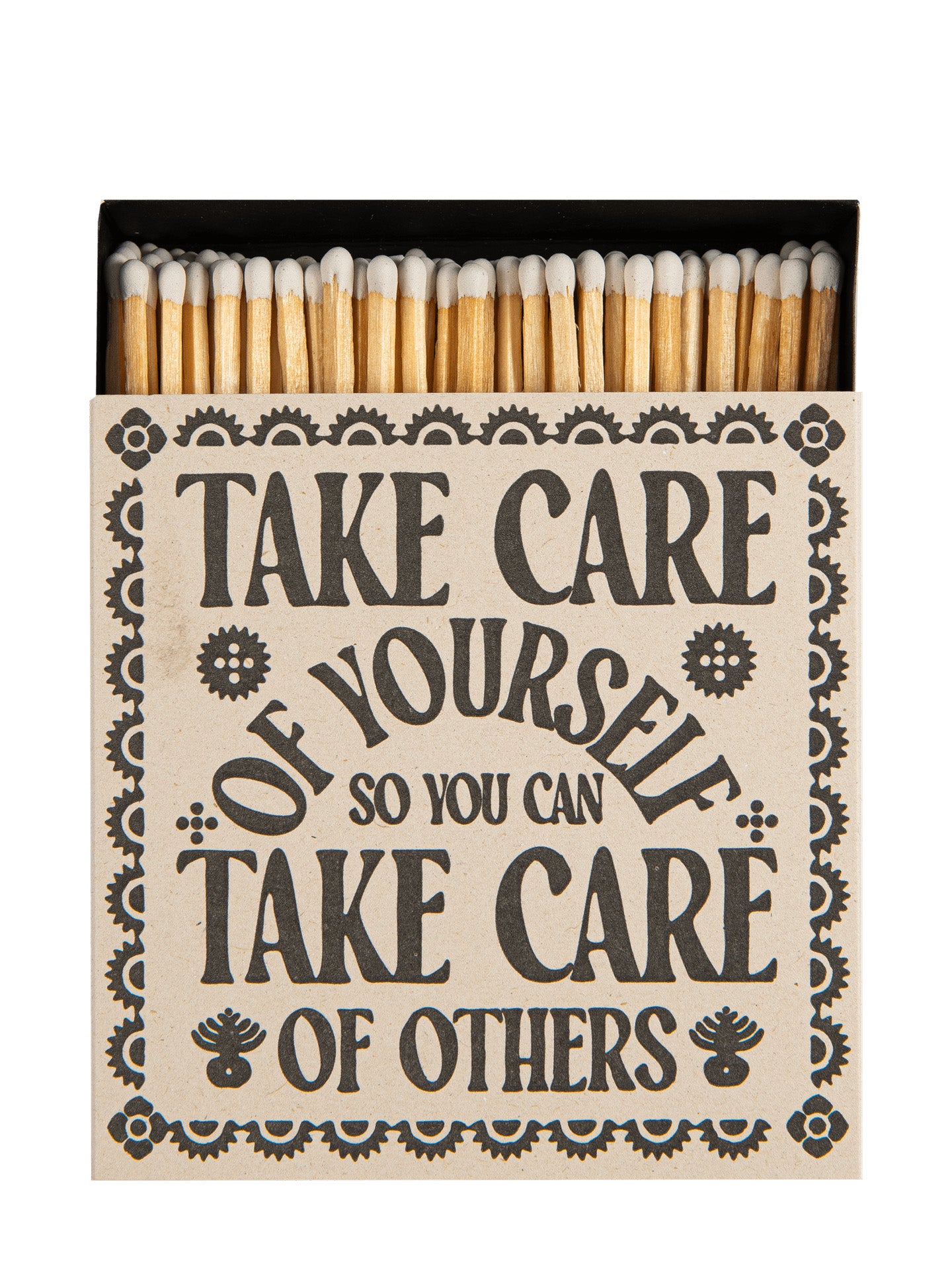 Matches with 'Take care of yourself so you can take care of others' text on the box.