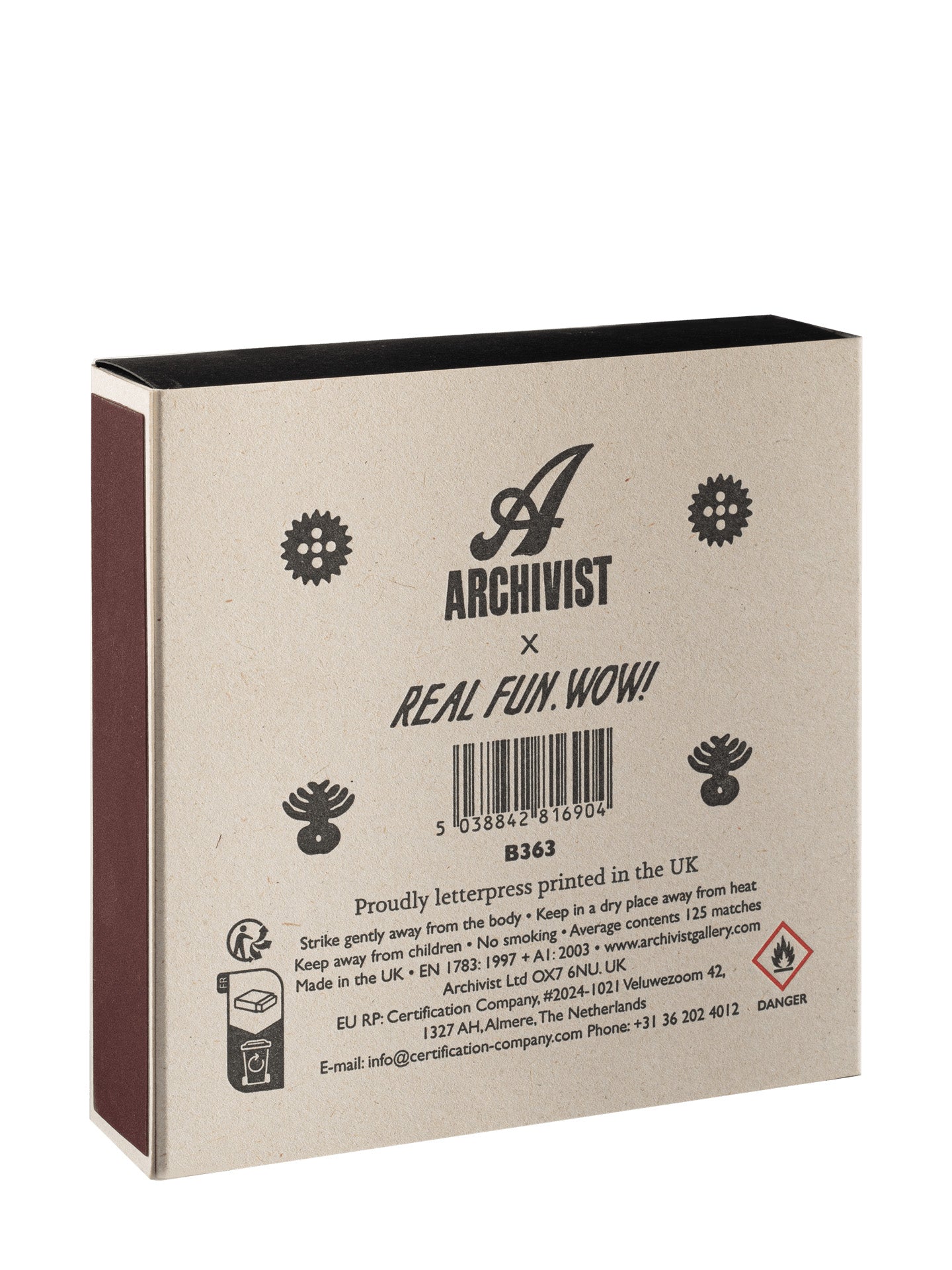 Archivist letterpress ink pad packaging with branding and product details.