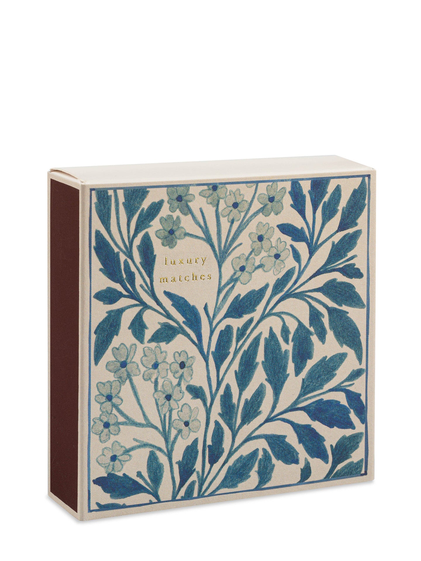 Blue floral matchbox by the Wanderlust paper co