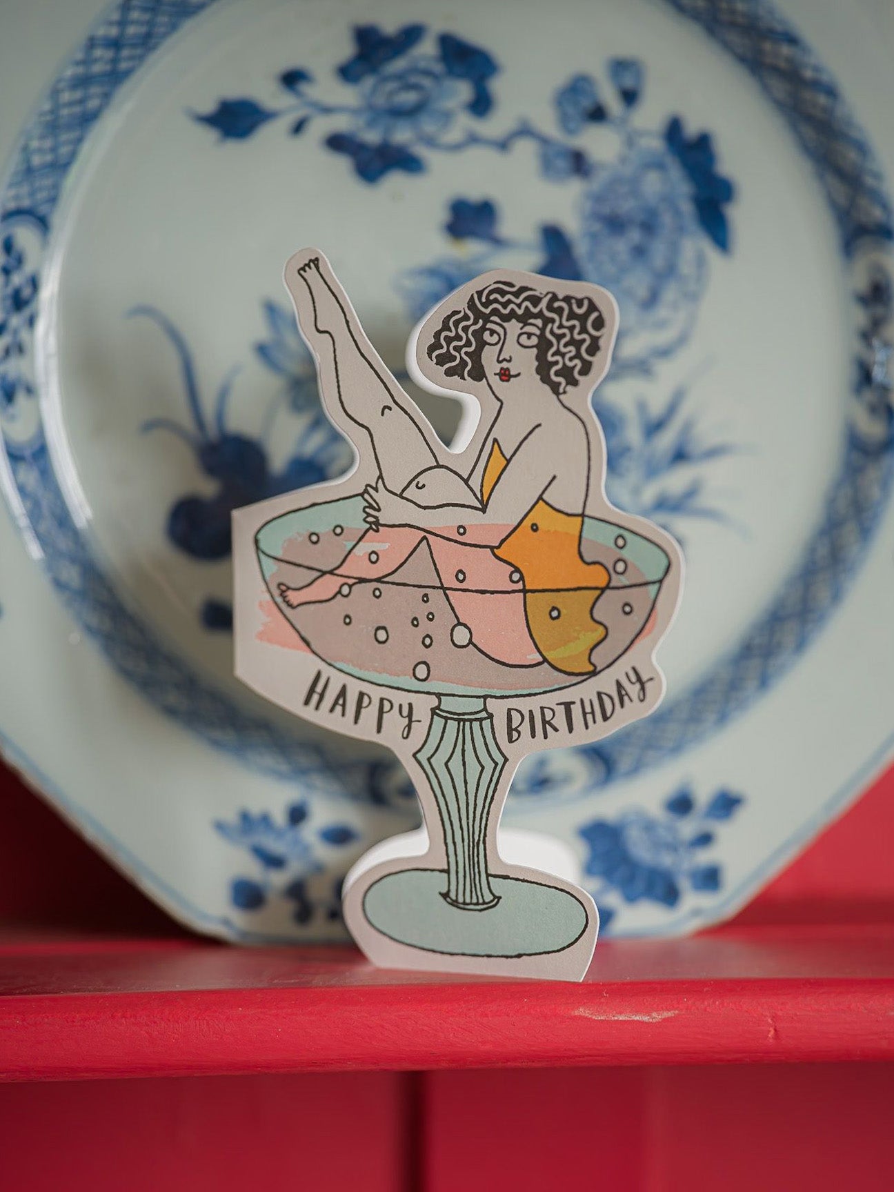 Cocktail-shaped birthday card