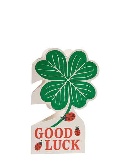 Good luck clover-shaped greeting card