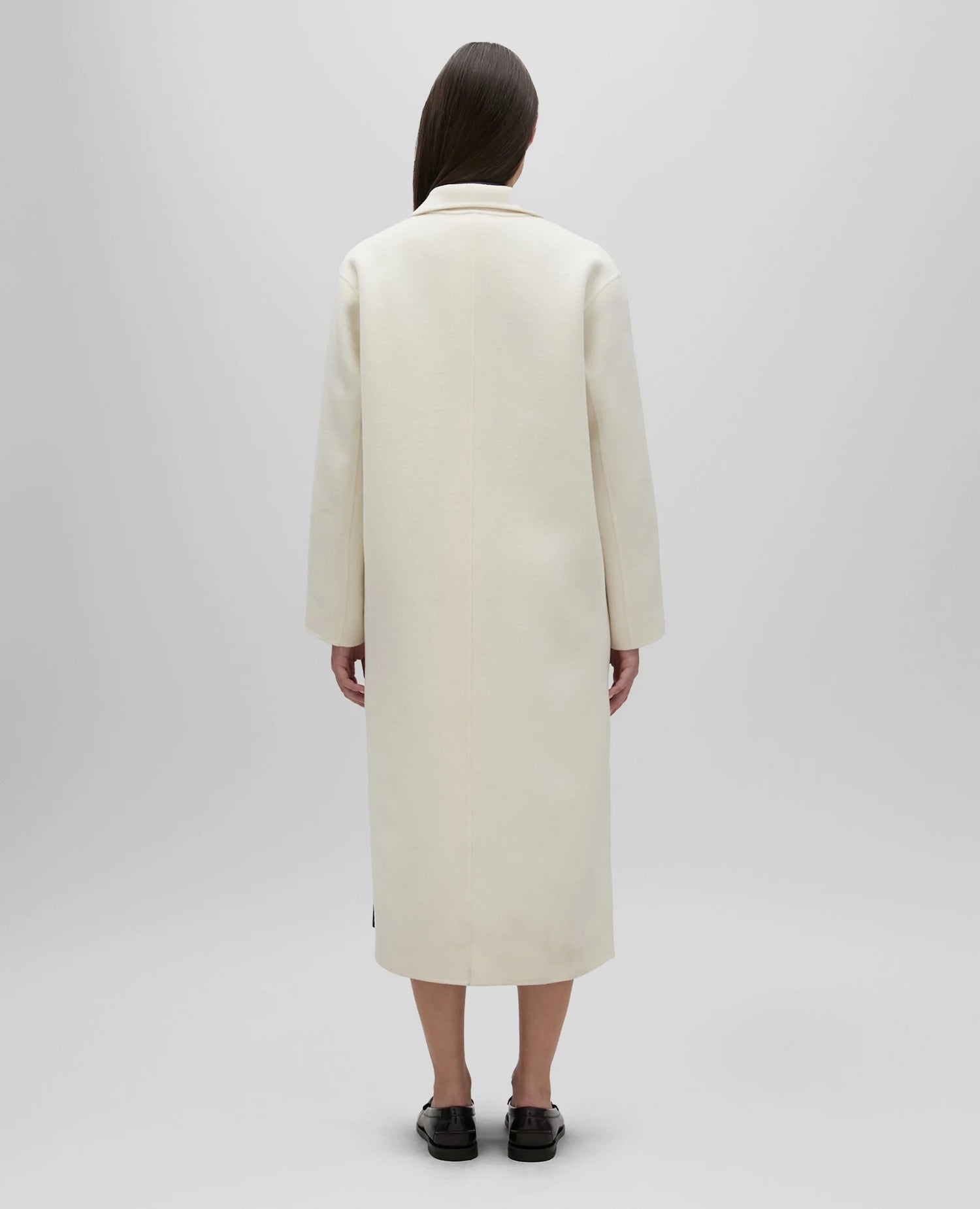 Double wool coat, white