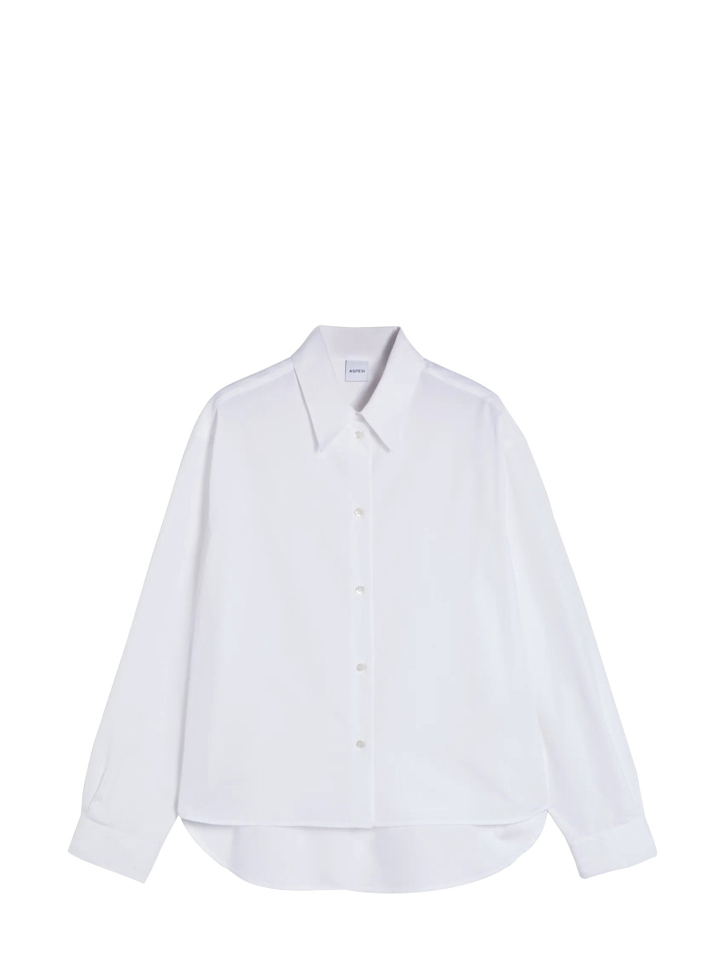 Boxy cotton poplin shirt, white