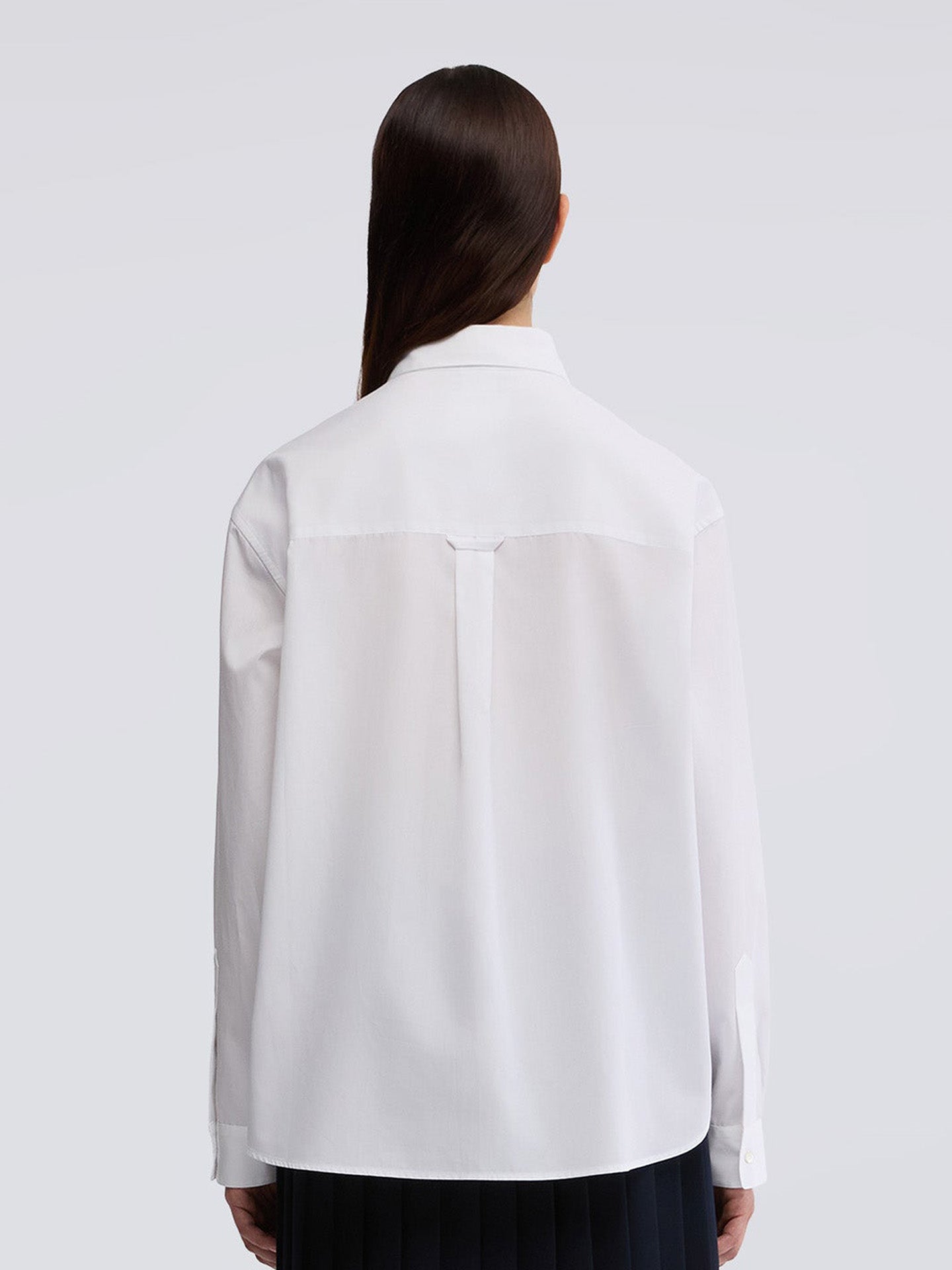 Boxy cotton poplin shirt, white