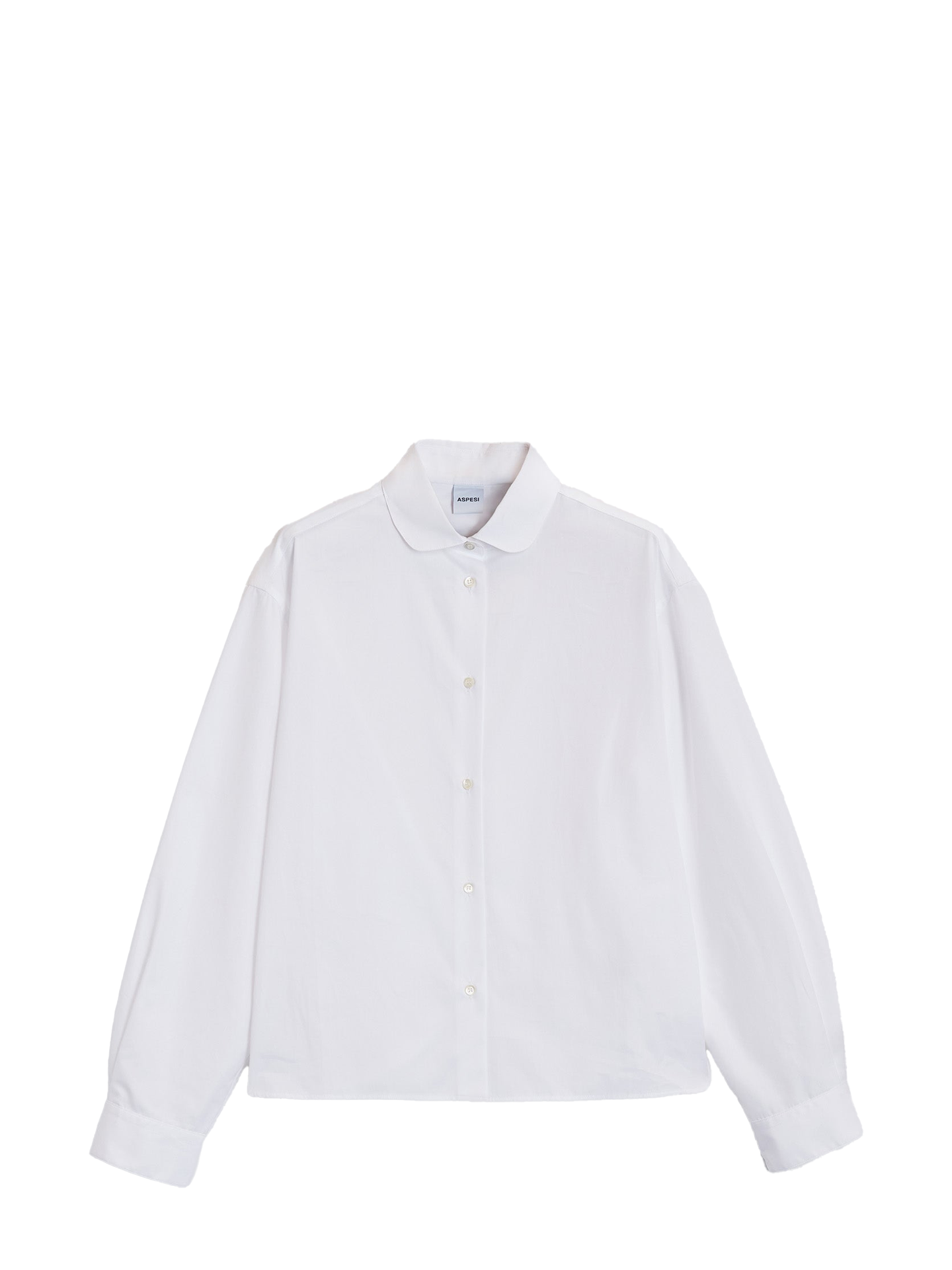 Boxy cotton poplin shirt, white