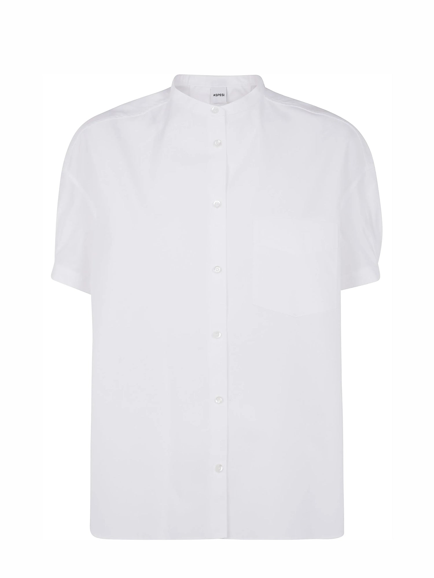 Short sleeve putton-up shirt, white